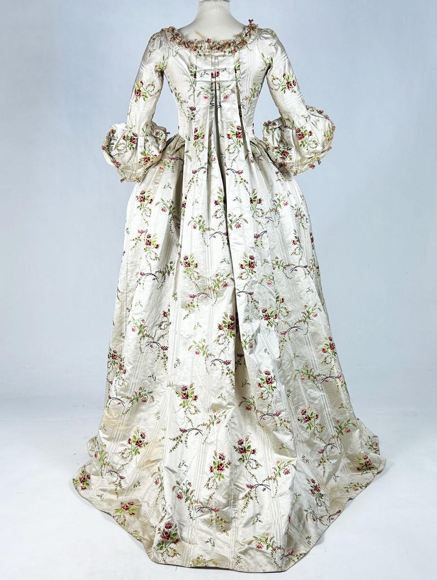 A brocaded pekin satin Sack-Back Dress - France Circa 1780 3