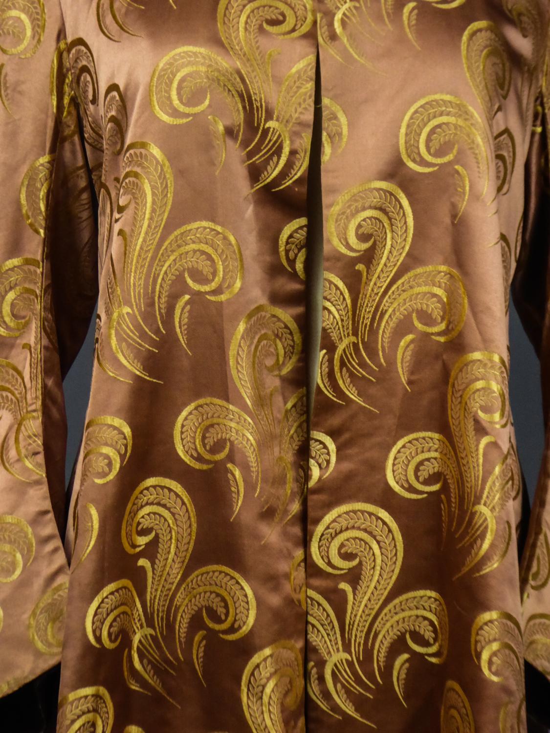 Women's or Men's A French Brocaded Satin Silk Evening Jacket Circa 1930/1950 For Sale