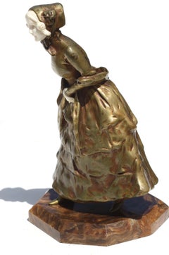 Bronze and Carved Figure of a Maiden, circa 1910