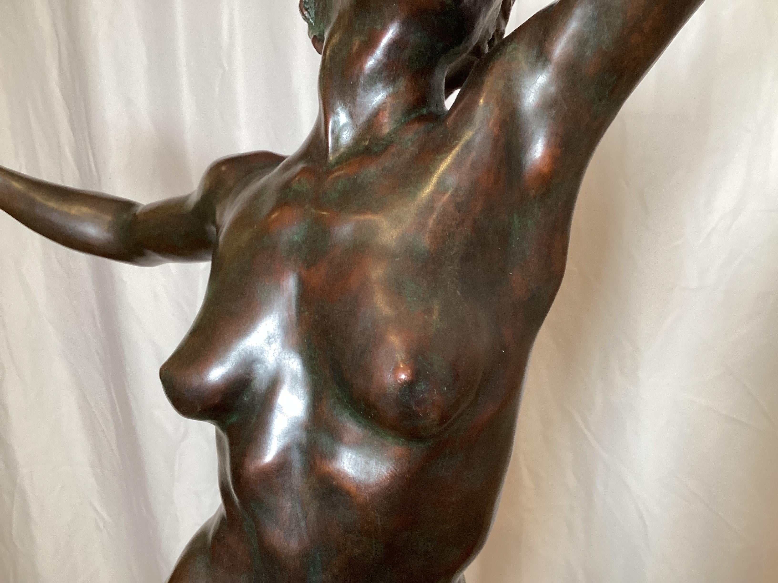 A Bronze and Marble Sculpture titled Joy by Kirsten Kokkin For Sale 4