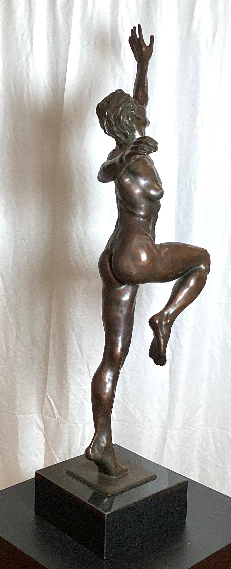 A Bronze and Marble Sculpture titled Joy by Kirsten Kokkin For Sale 6