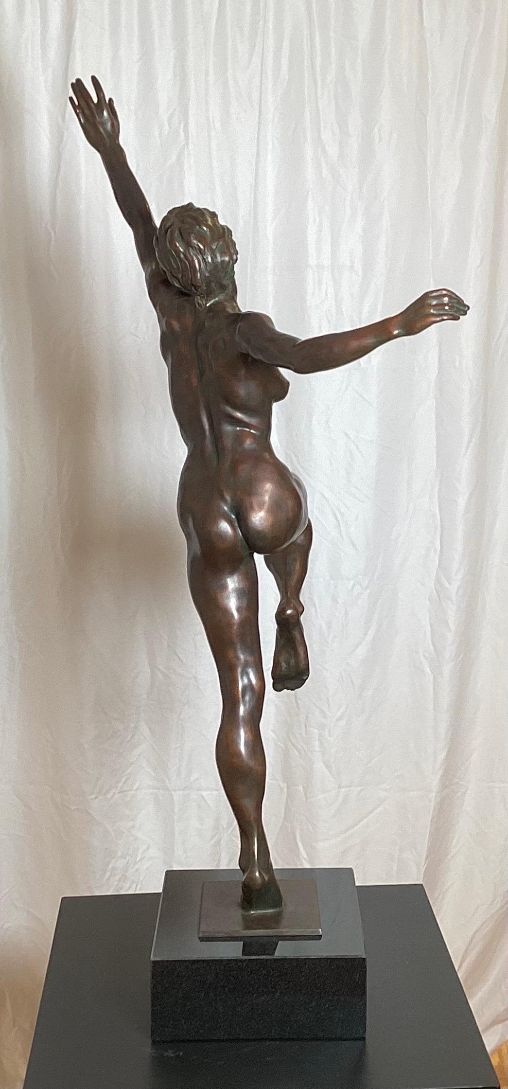 A Bronze and Marble Sculpture titled Joy by Kirsten Kokkin For Sale 7
