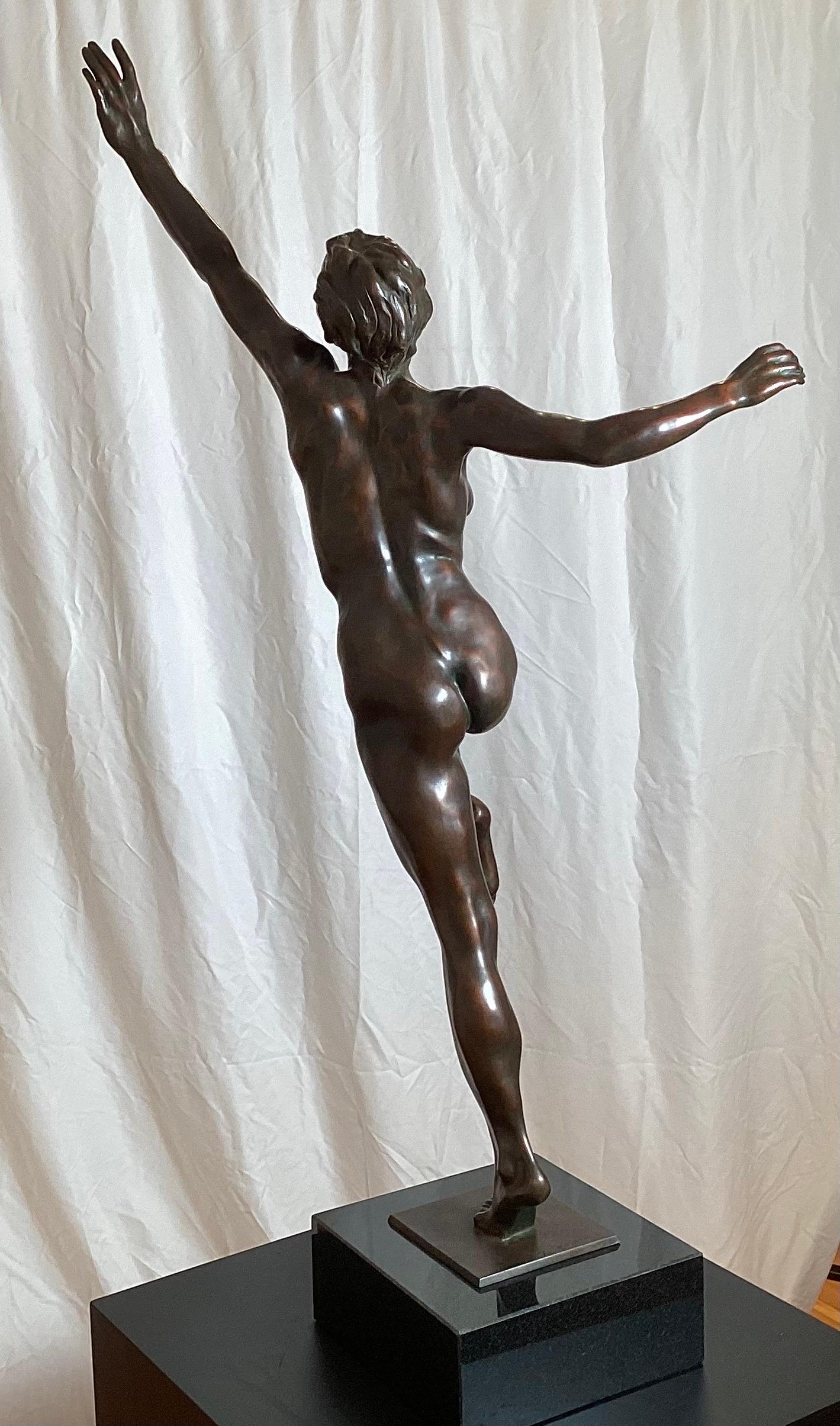 A Bronze and Marble Sculpture titled Joy by Kirsten Kokkin For Sale 8