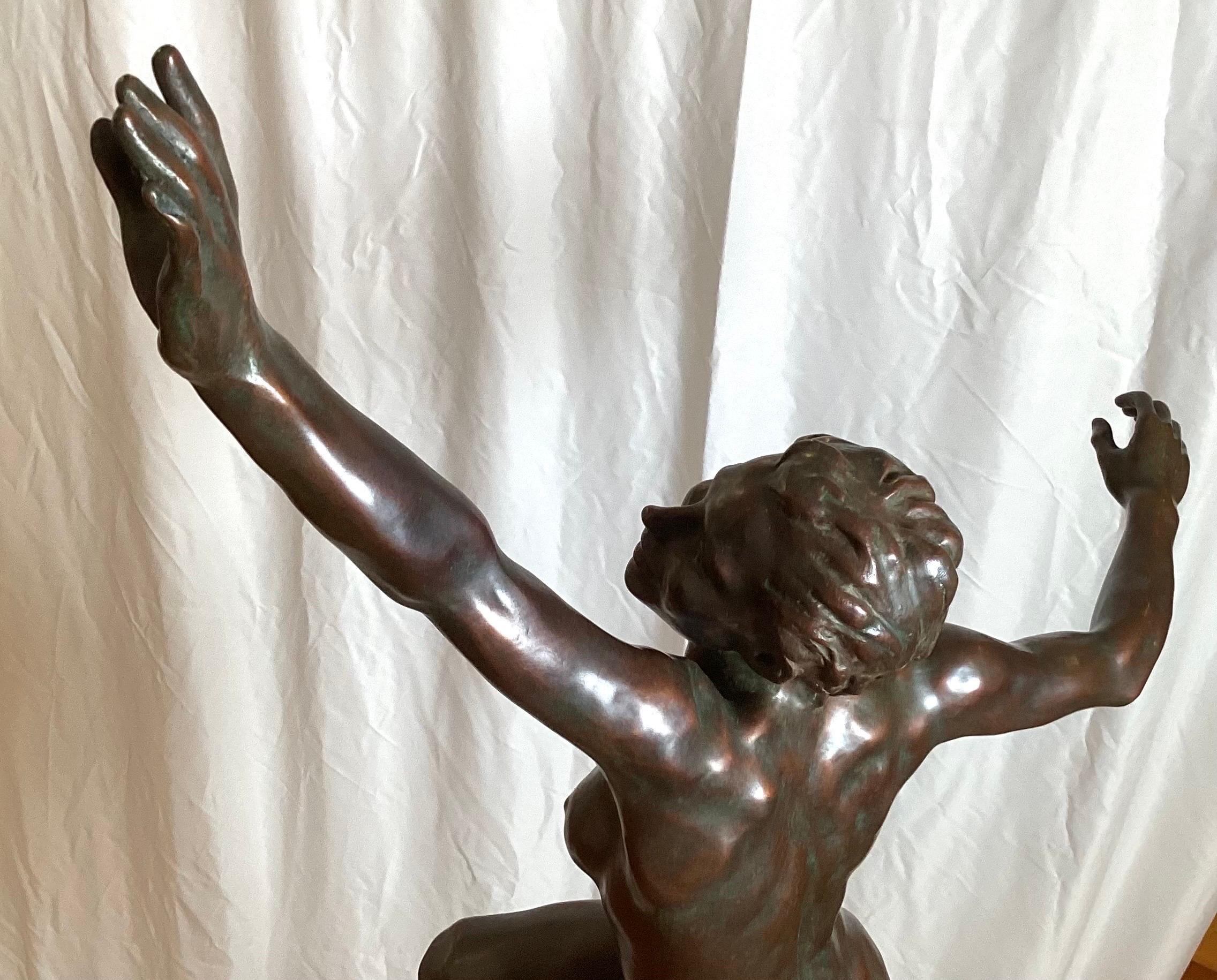 A Bronze and Marble Sculpture titled Joy by Kirsten Kokkin For Sale 11