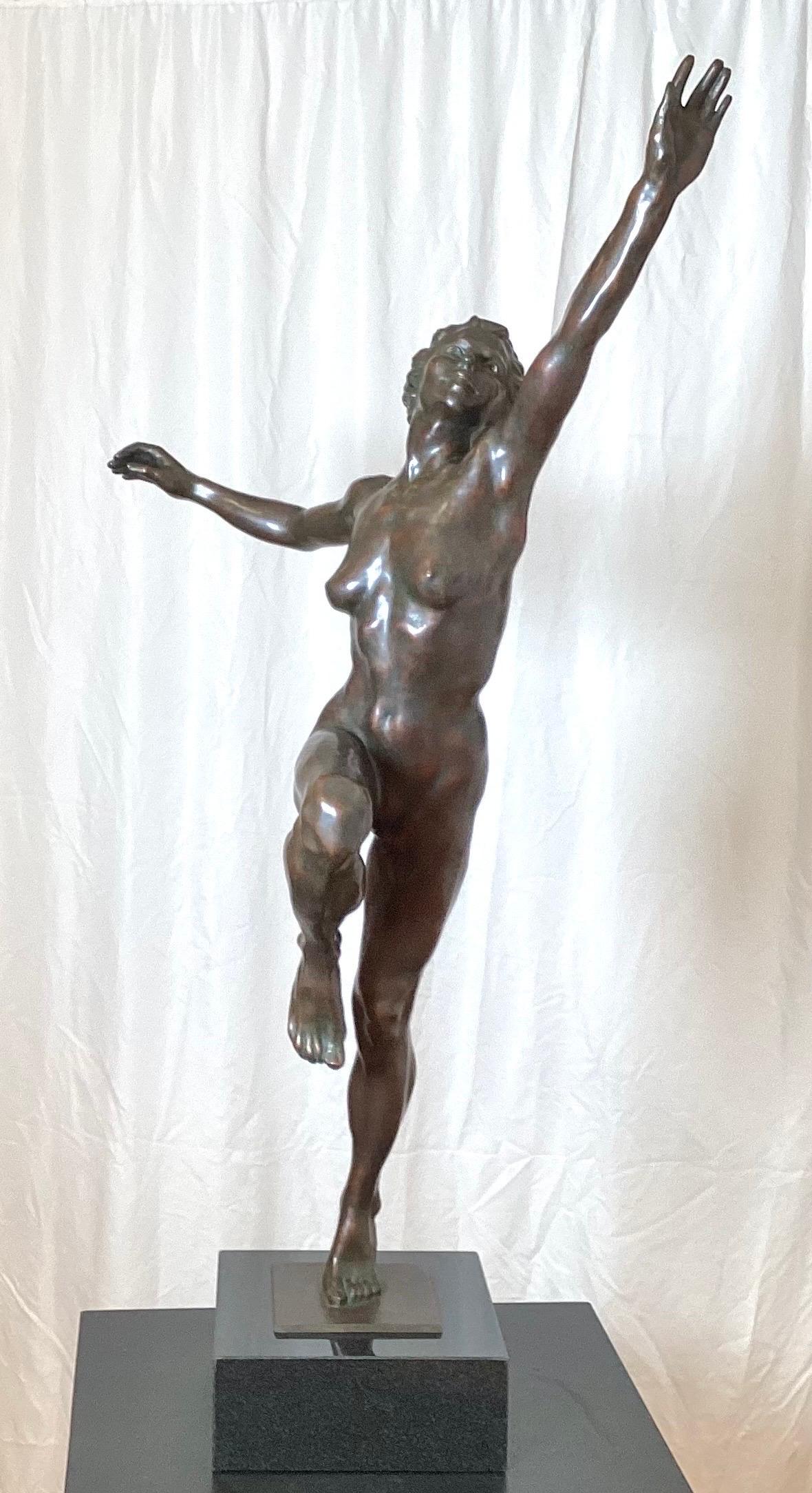 American A Bronze and Marble Sculpture titled Joy by Kirsten Kokkin For Sale