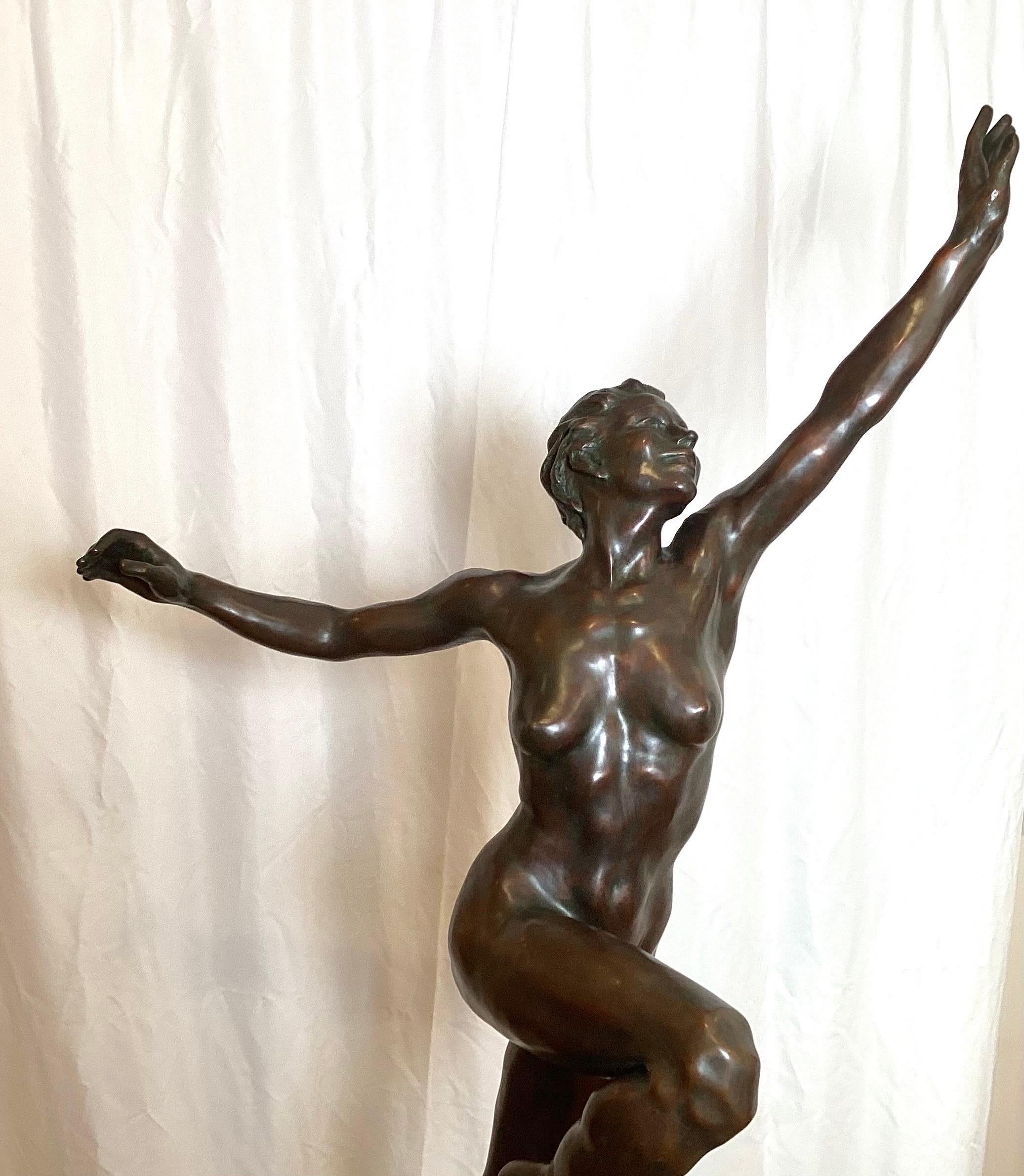 A Bronze and Marble Sculpture titled Joy by Kirsten Kokkin For Sale 1