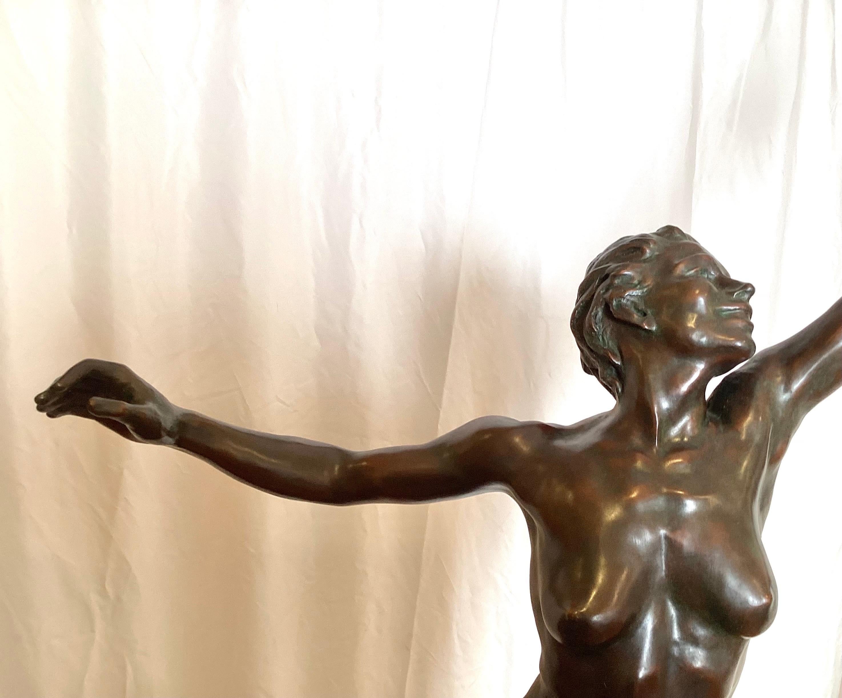 A Bronze and Marble Sculpture titled Joy by Kirsten Kokkin For Sale 2