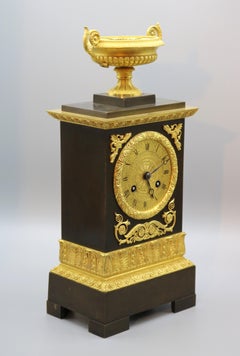 Bronze and Ormolu Clock, 19th Century, French, Silk Suspension Striking