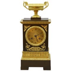 Antique Bronze and Ormolu Clock, 19th Century, French, Silk Suspension Striking