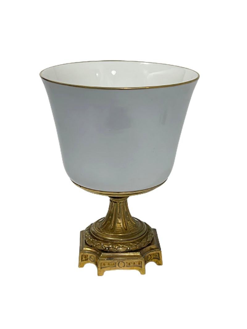 19th Century Bronze and Porcelain Jardiniere For Sale