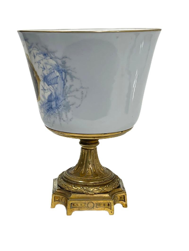 Bronze and Porcelain Jardiniere For Sale 1