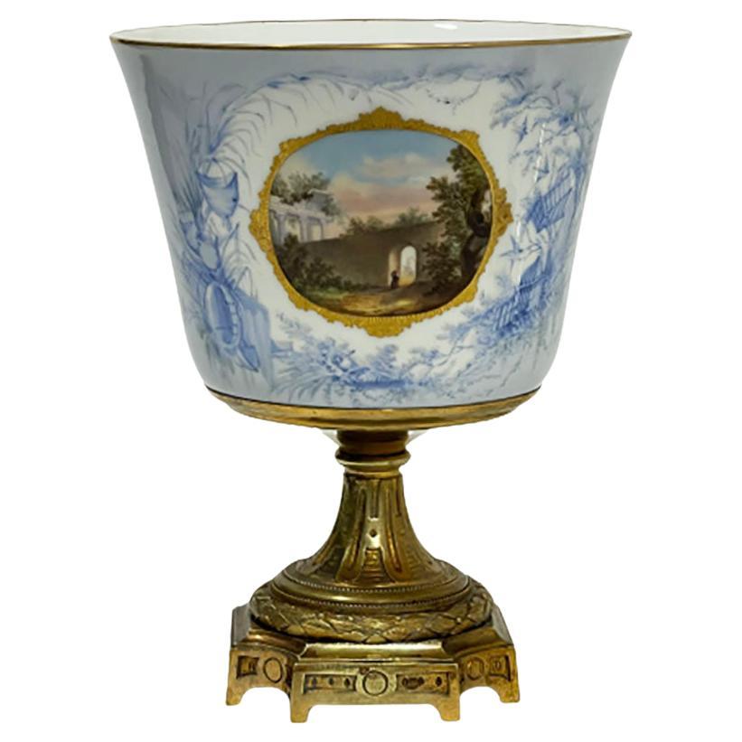 Bronze and Porcelain Jardiniere For Sale