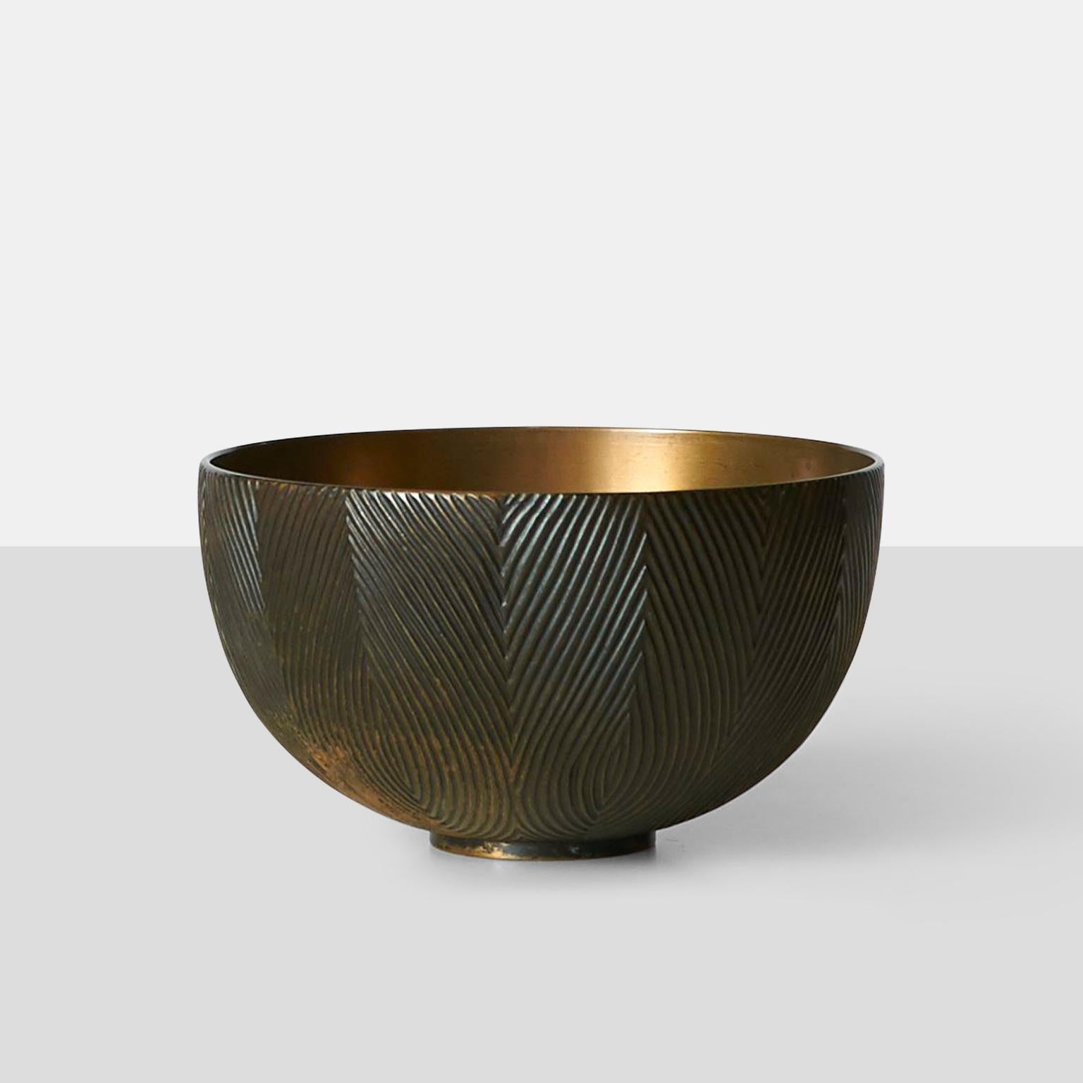 Scandinavian Modern Bronze Bowl by Axel Salto for Royal Copenhagen