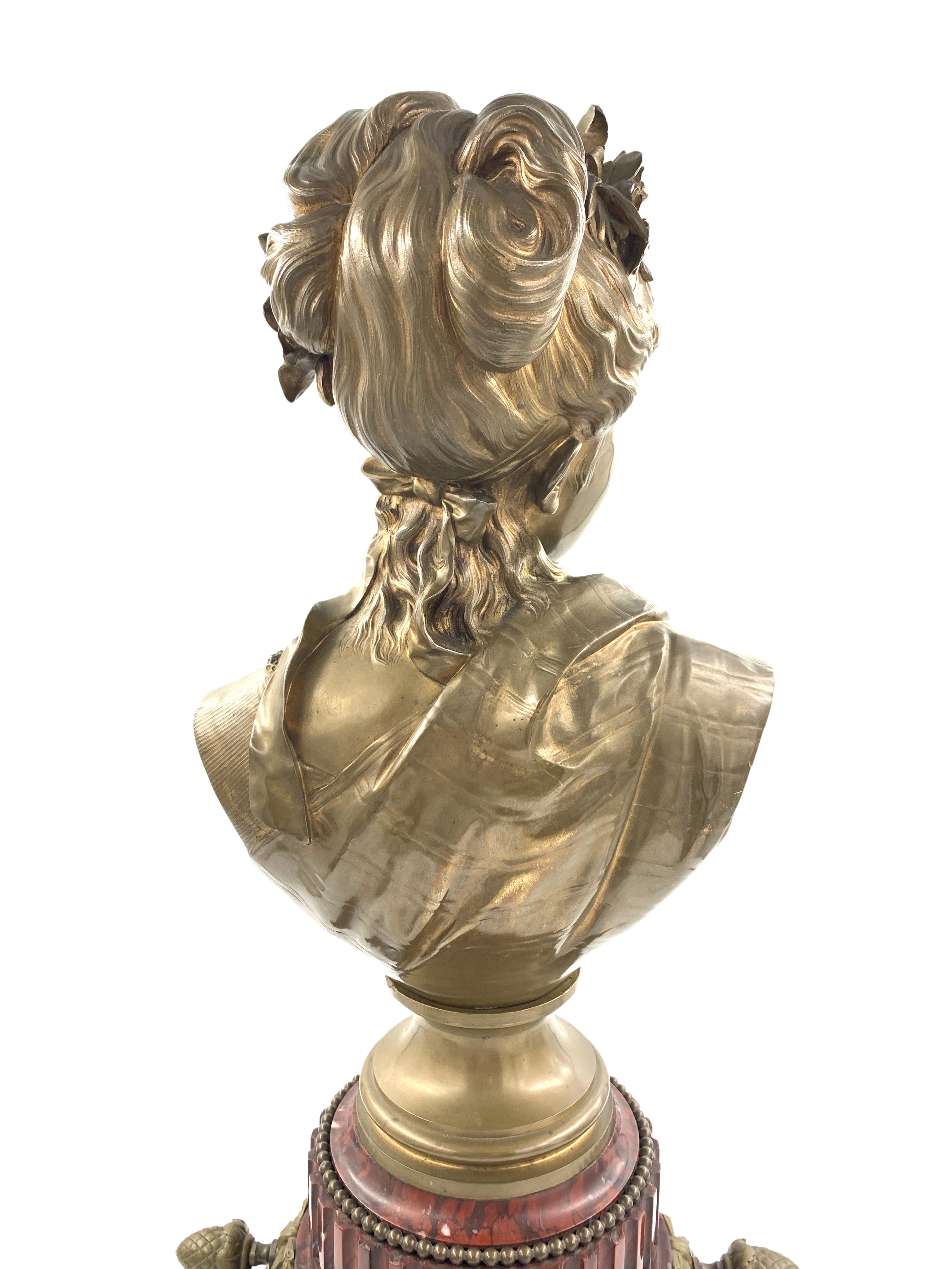 Bronze Buste of a Lady by Leopold Harzé In Good Condition In London, GB