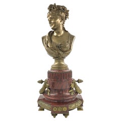 Bronze Buste of a Lady by Leopold Harzé