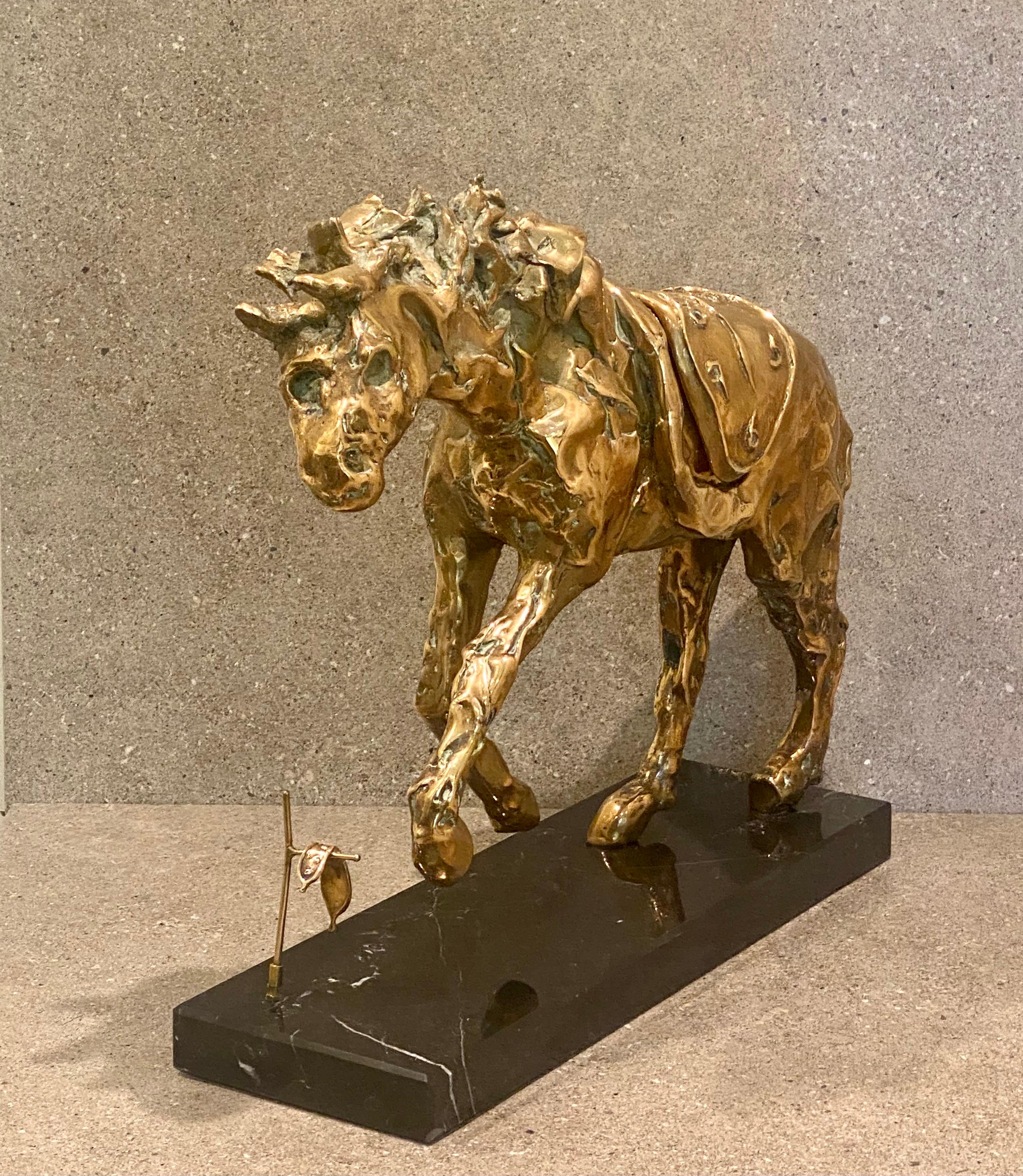 Bronze de Salvador Dal cheval cabré avec le temps 1980, certificat d'enchère 1