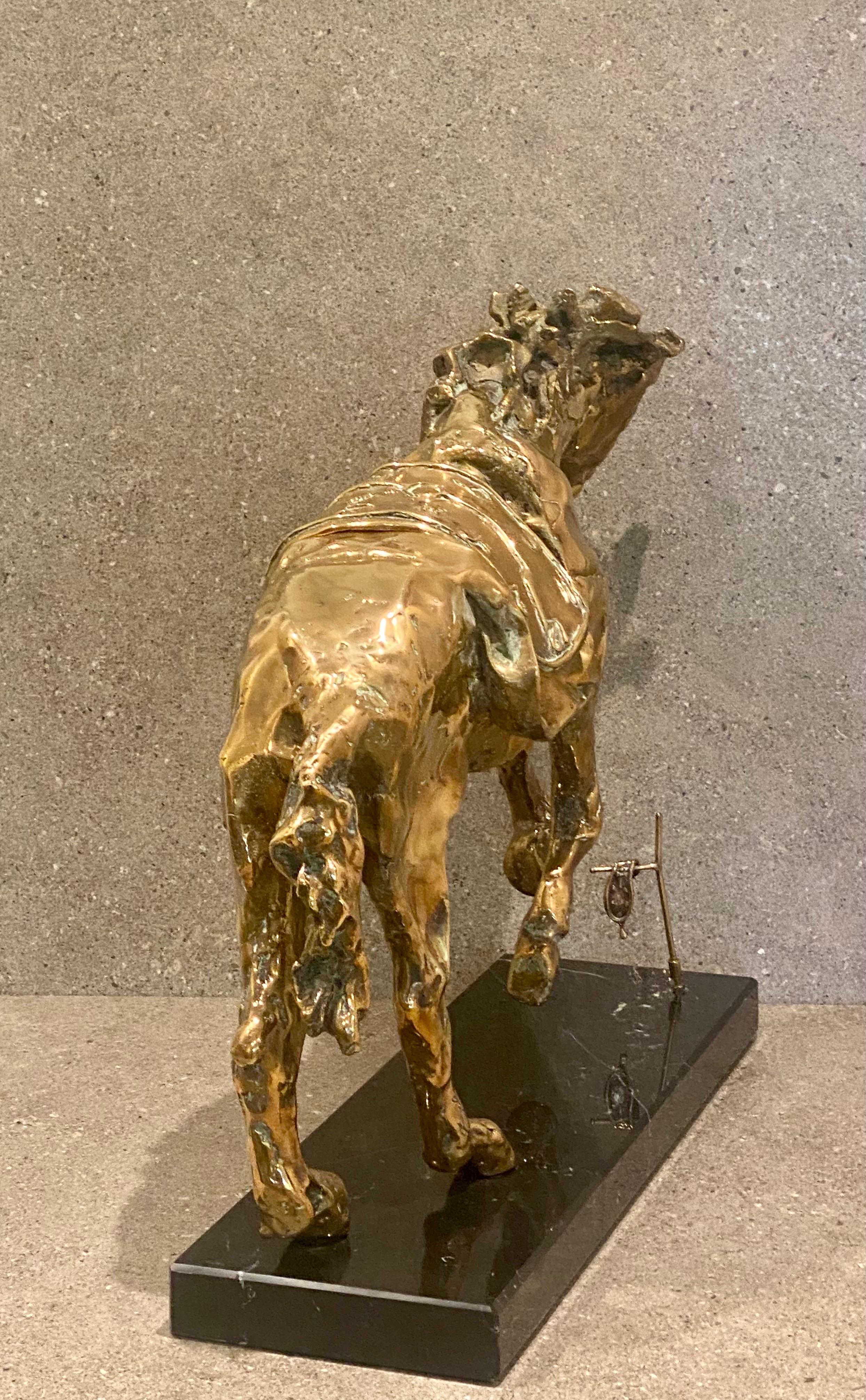 Bronze de Salvador Dal cheval cabré avec le temps 1980, certificat d'enchère 3