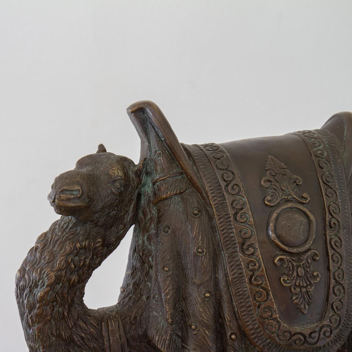 Bronze Casting of a Camel on a 19th Century Marble Base 3