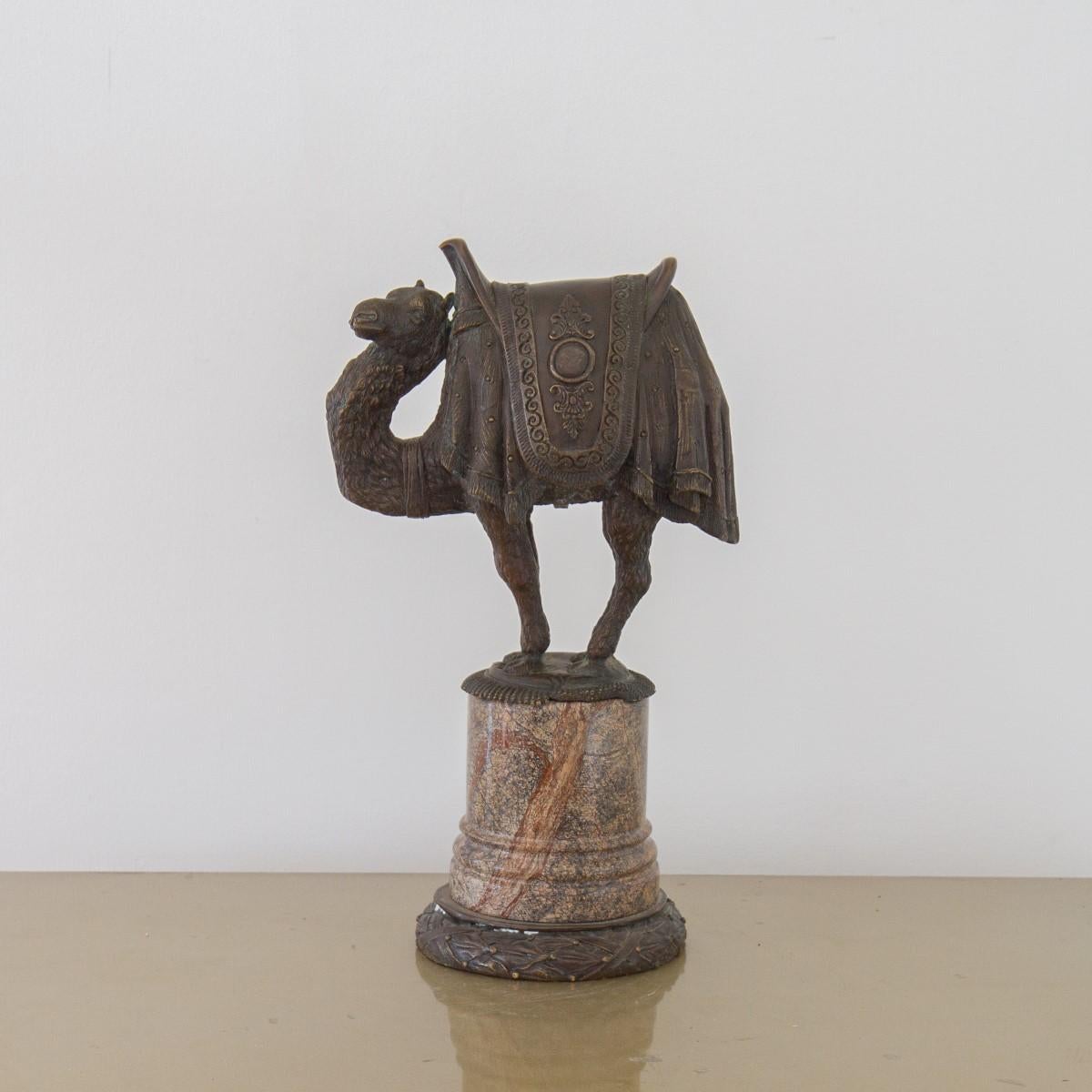 Bronze Casting of a Camel on a 19th Century Marble Base 4