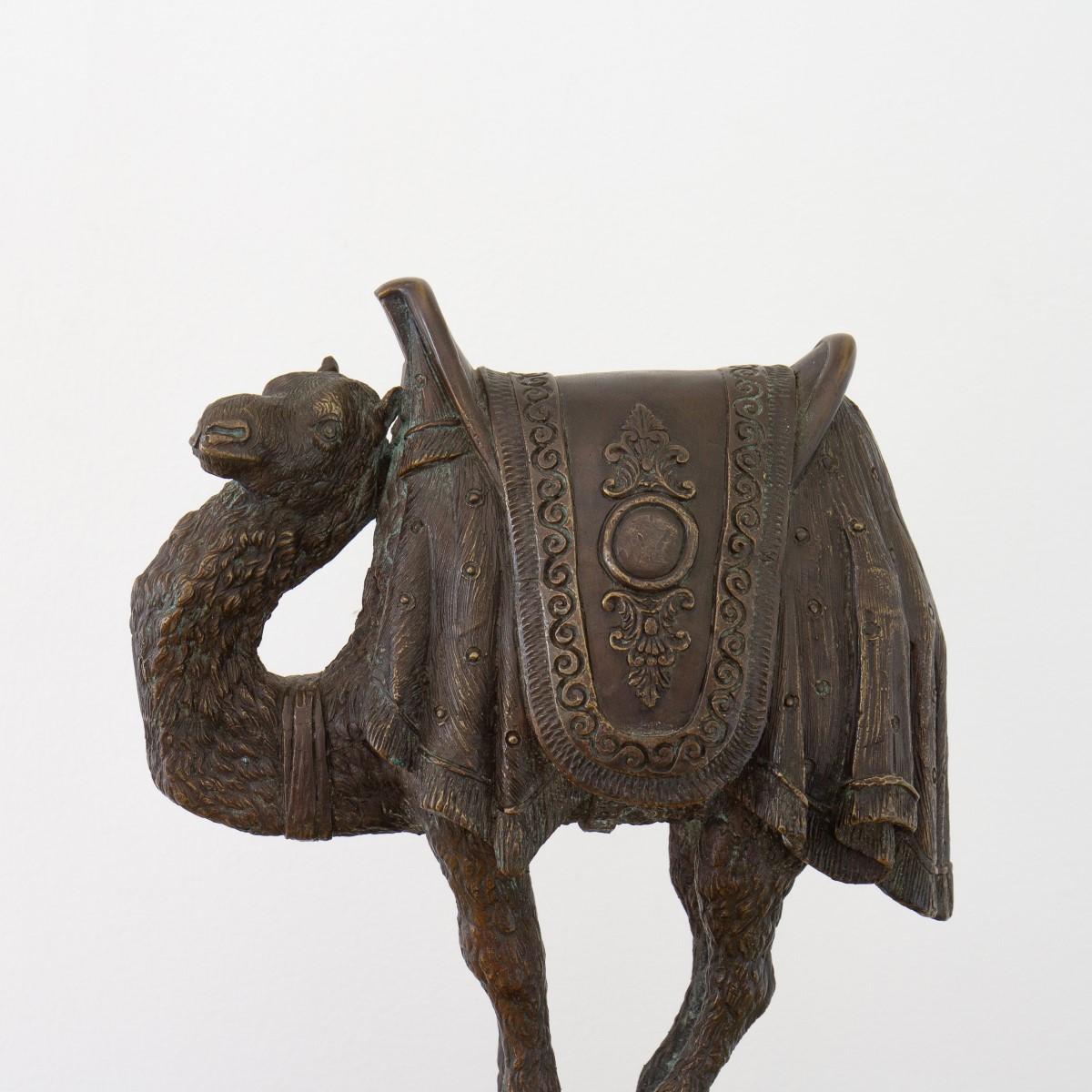 Bronze Casting of a Camel on a 19th Century Marble Base 5