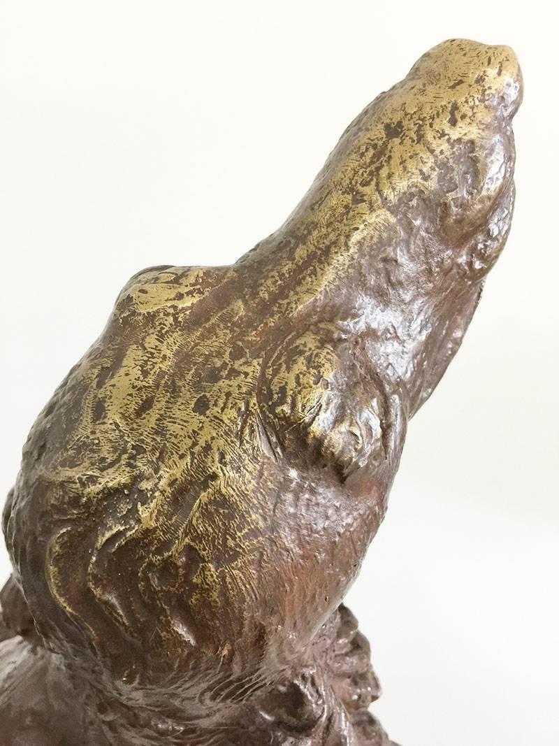 Statue en bronze d'un épagneul cocker:: Statue d'un chien Bon état à Delft, NL