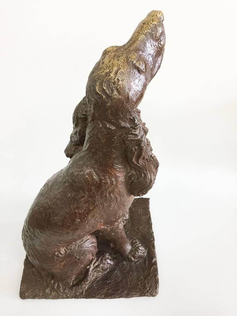 Statue en bronze d'un épagneul cocker:: Statue d'un chien 2