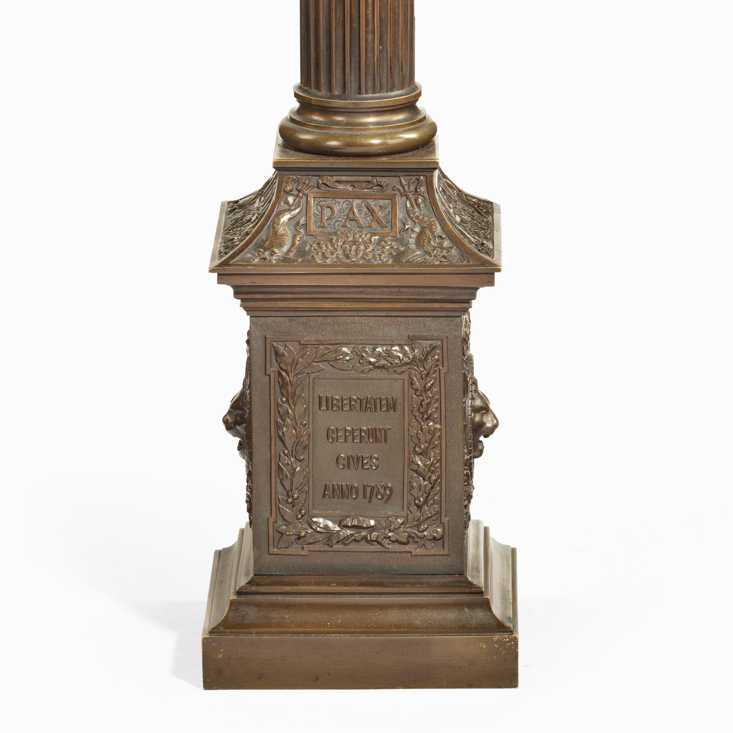 Bronze Column Depicting ‘La Colonne de la Republique’ Dated 1889, after Paul L For Sale 12