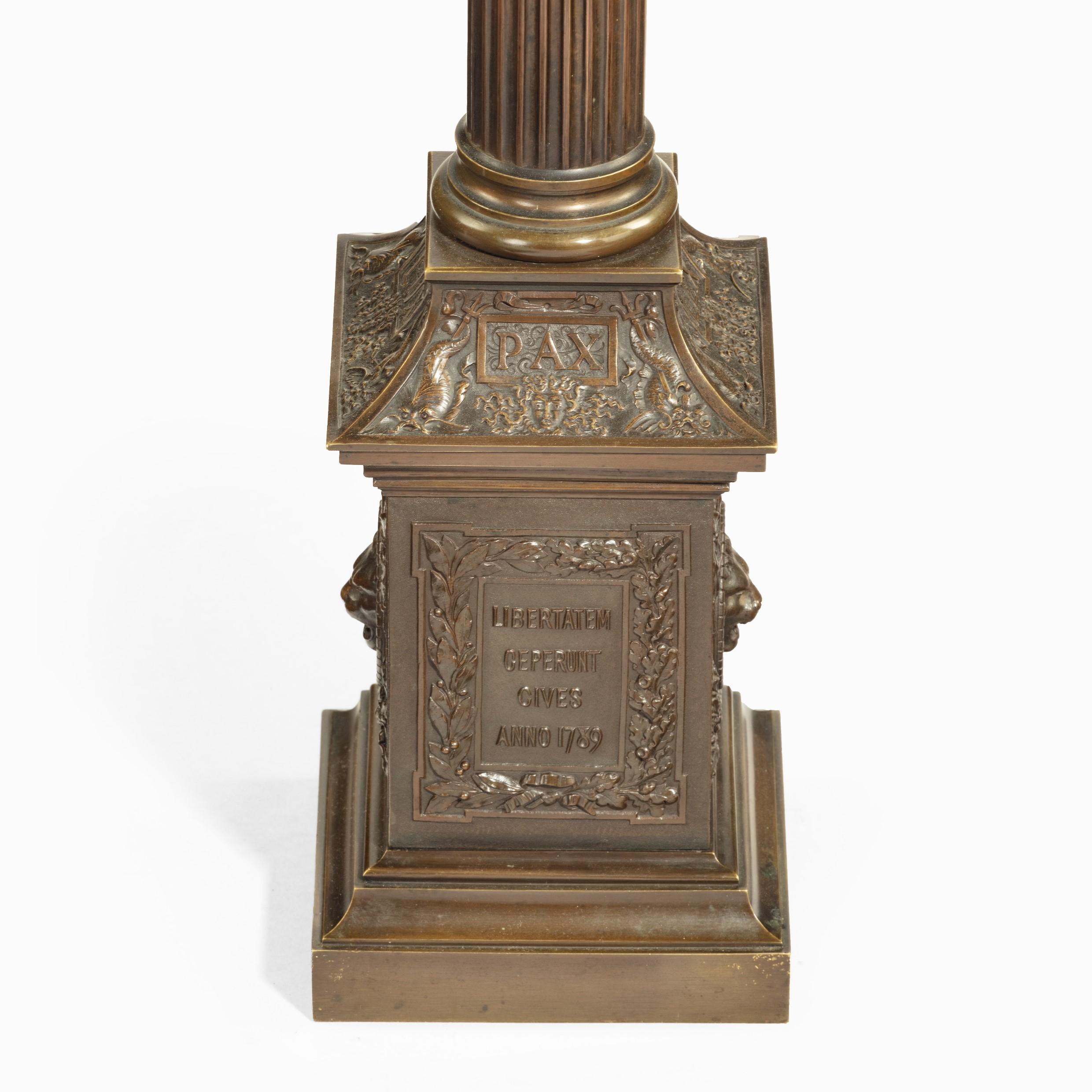 Bronze Column Depicting ‘La Colonne de la Republique’ Dated 1889, after Paul L For Sale 13