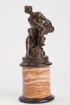 Une sculpture en bronze représentant Vénus et Cupidon, signée F. Seeboek, G. Nisini, Rome 1890.