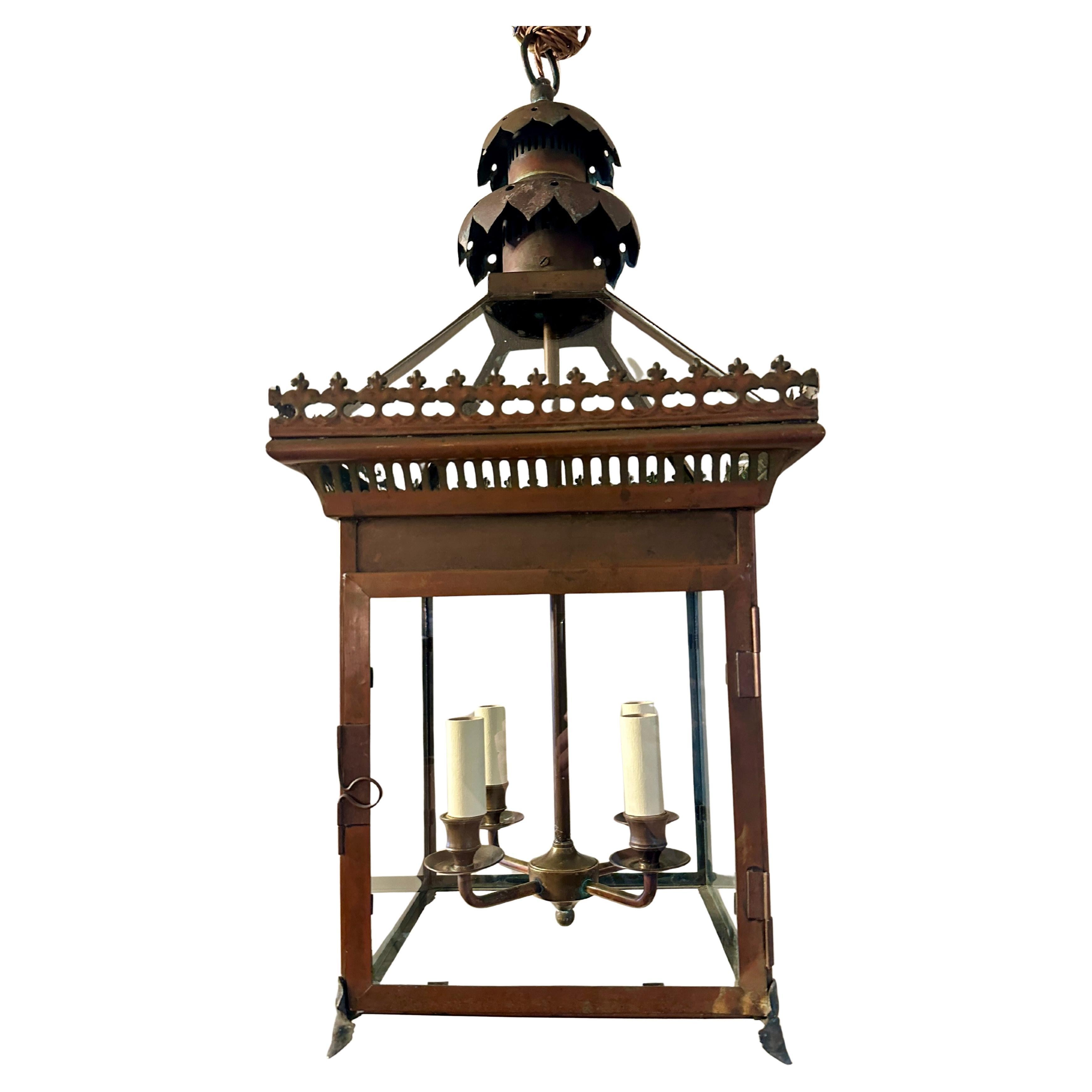 A Bronze English late 19th Century Lantern