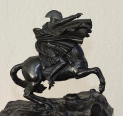 Bronze Equestrian Figure of Napoleon I, Annibal Signed Carolus Magnus