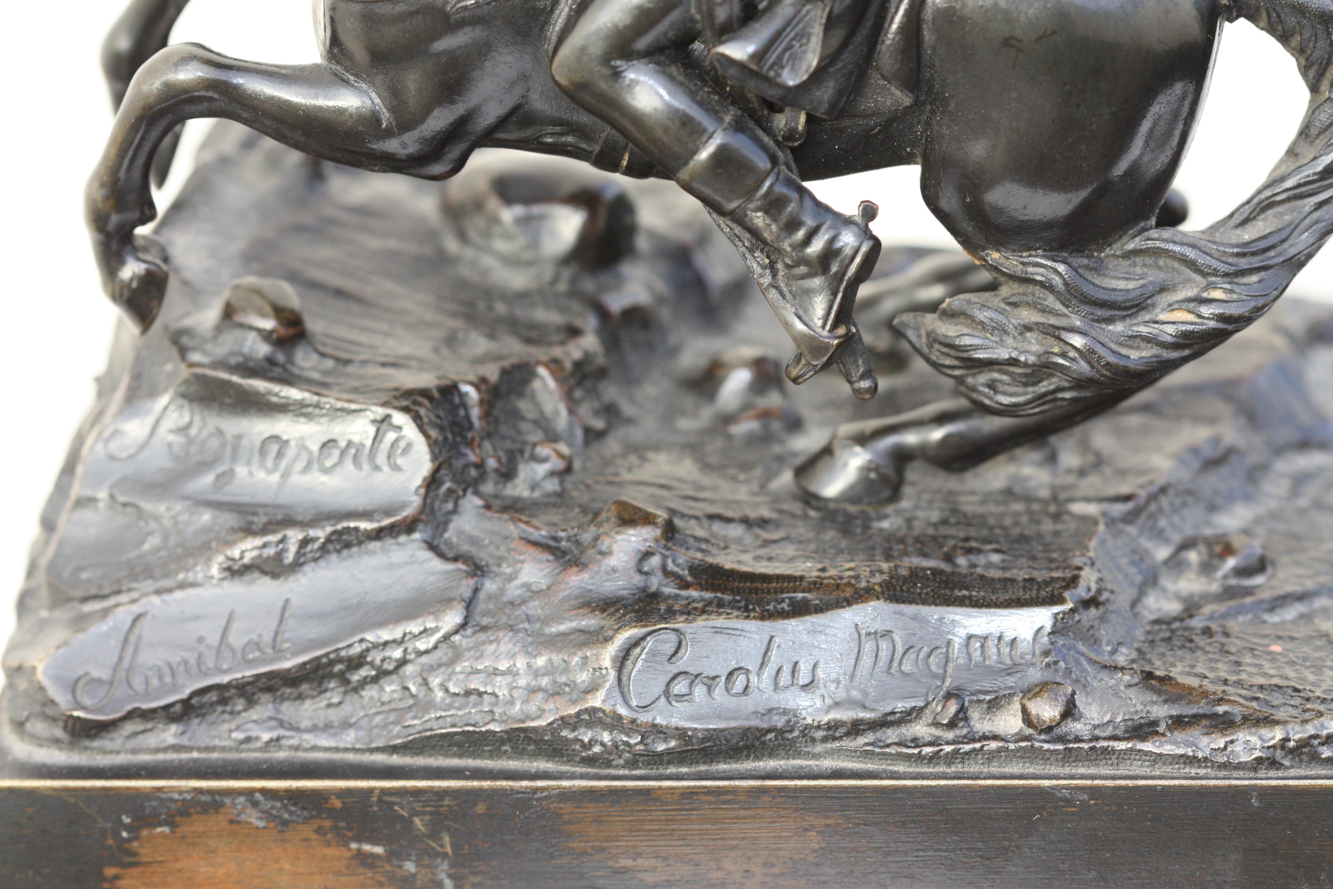 Figura equestre in bronzo di Napoleone I, Annibale firmata Carolus Magnus In condizioni buone in vendita a West Palm Beach, FL