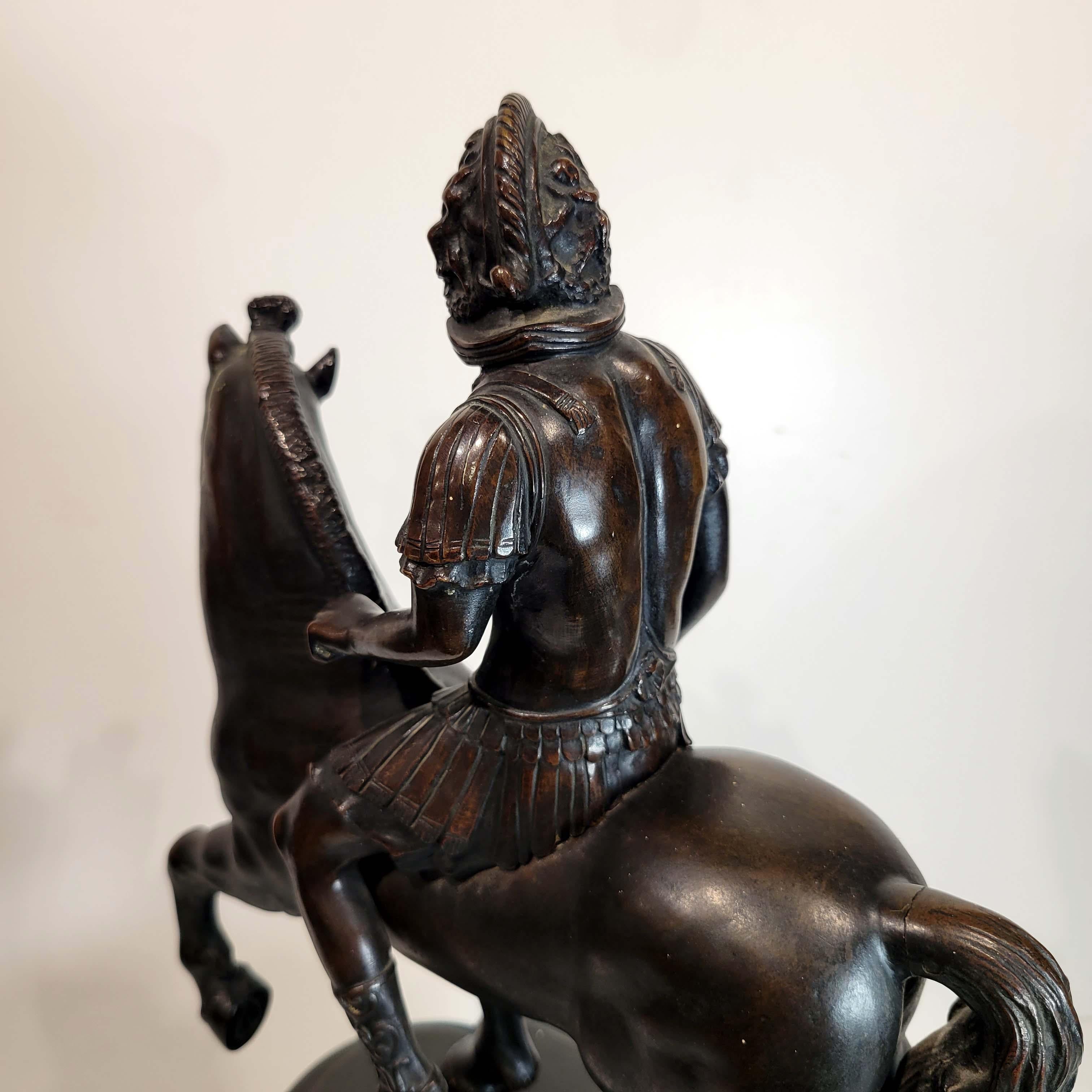Bronze Equestrian Group of the Shouting Horseman In Good Condition For Sale In New York, NY