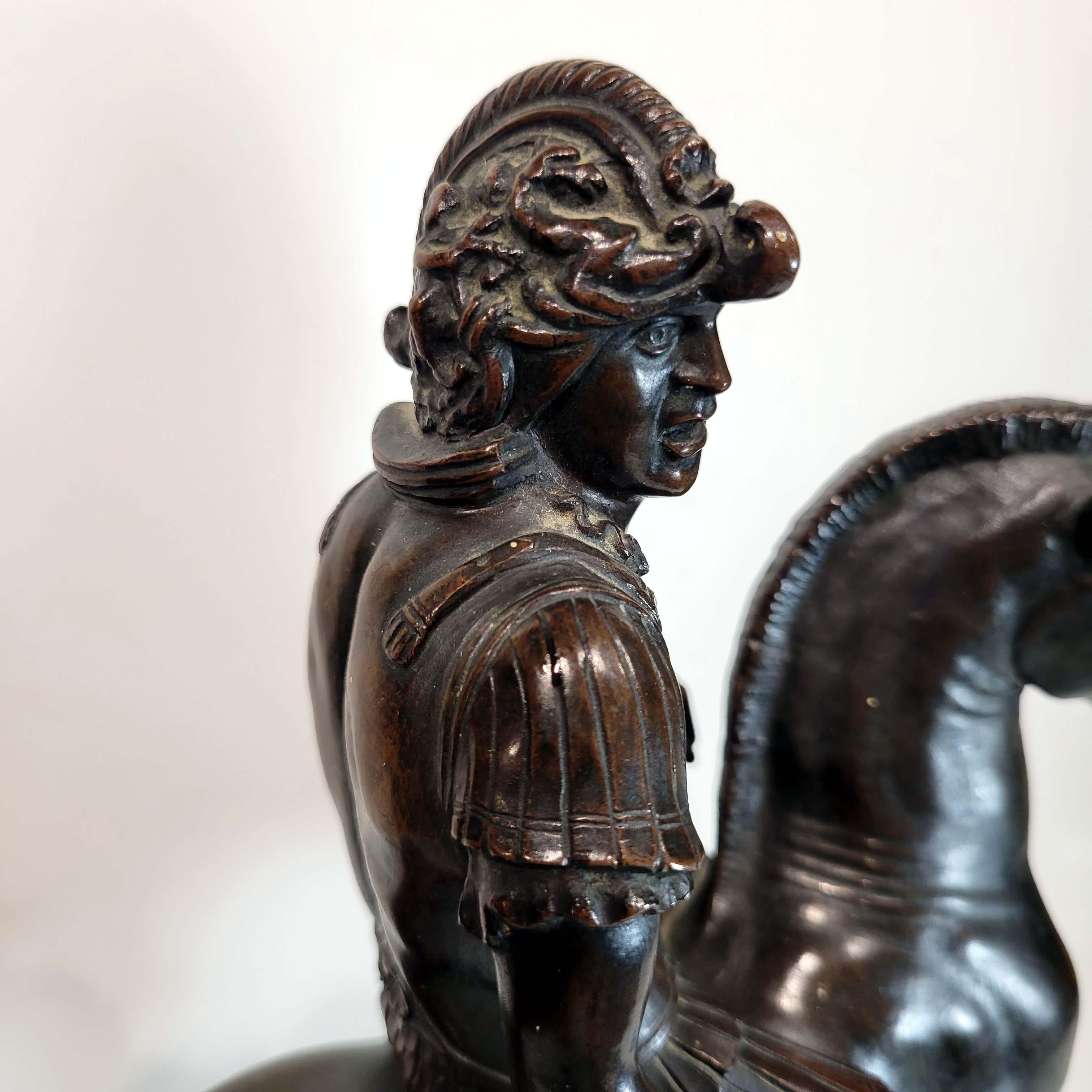 19th Century Bronze Equestrian Group of the Shouting Horseman For Sale