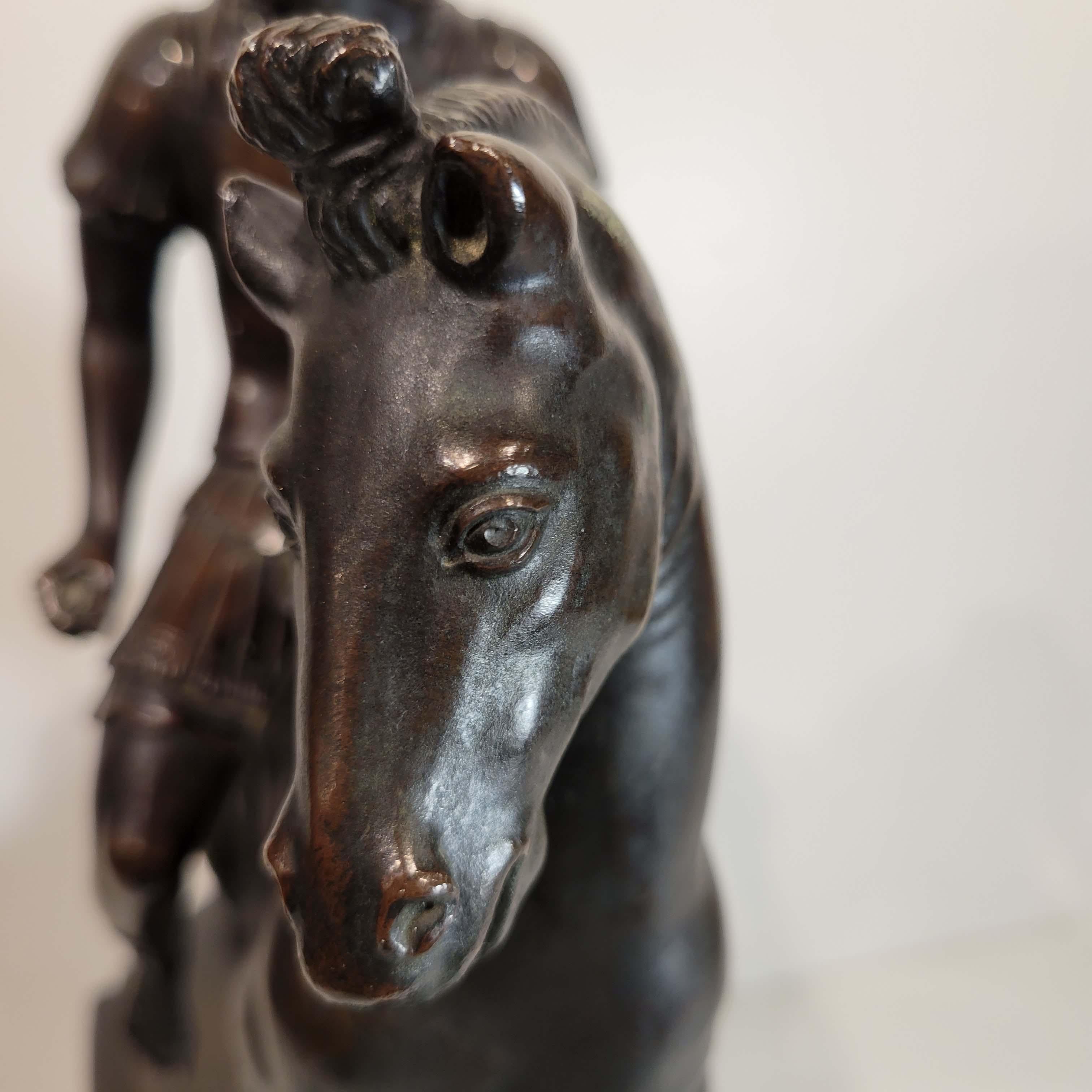 Bronze Equestrian Group of the Shouting Horseman For Sale 1