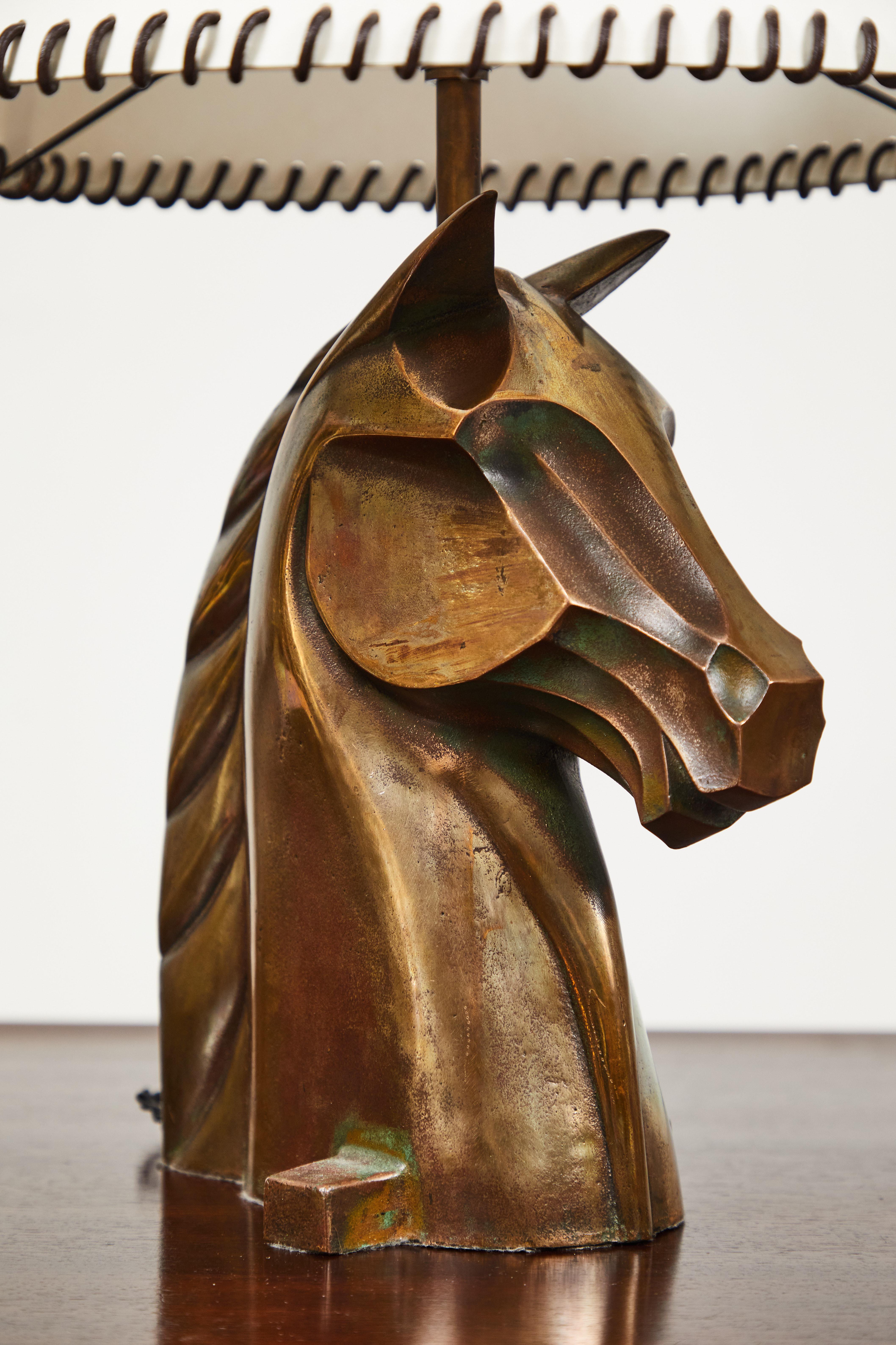 Art Deco Bronze Equestrian Lamp by Reynolds Jones