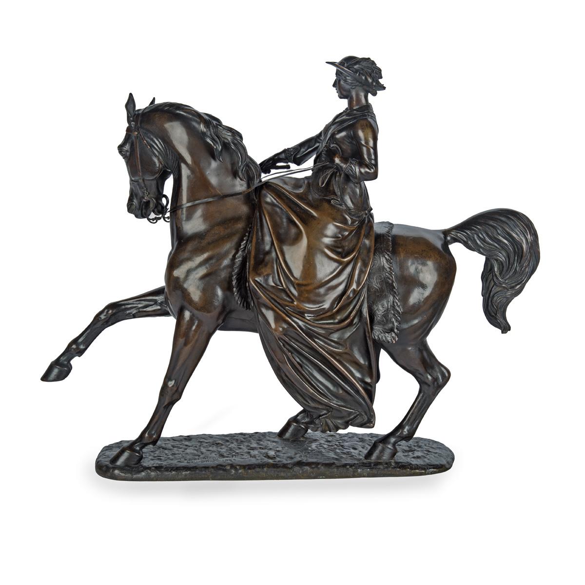 Riduzione in bronzo di una giovane regina Vittoria a cavallo dopo Thomas Thomas Thornycrof in vendita 6