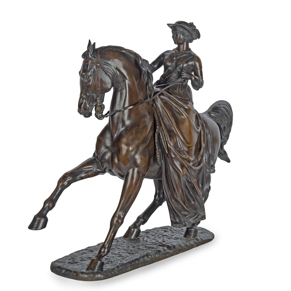 Riduzione in bronzo di una giovane regina Vittoria a cavallo dopo Thomas Thomas Thornycrof in vendita 7