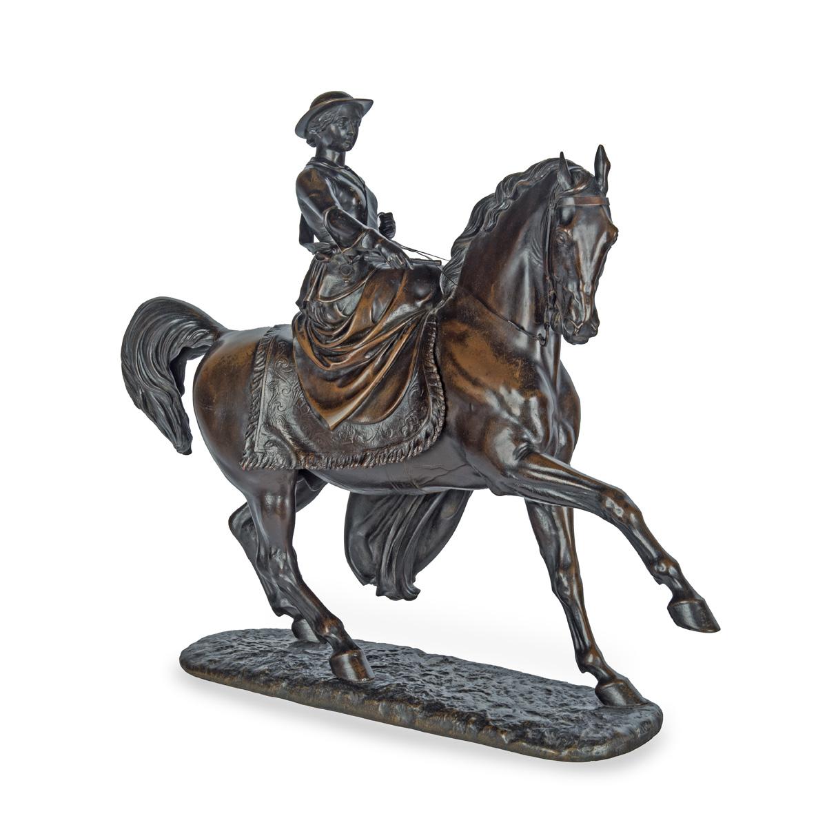 Riduzione in bronzo di una giovane regina Vittoria a cavallo dopo Thomas Thomas Thornycrof in vendita 8