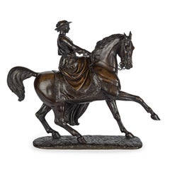 Bronze Reductions of a Young Queen Victoria on Horseback after Thomas Thornycrof