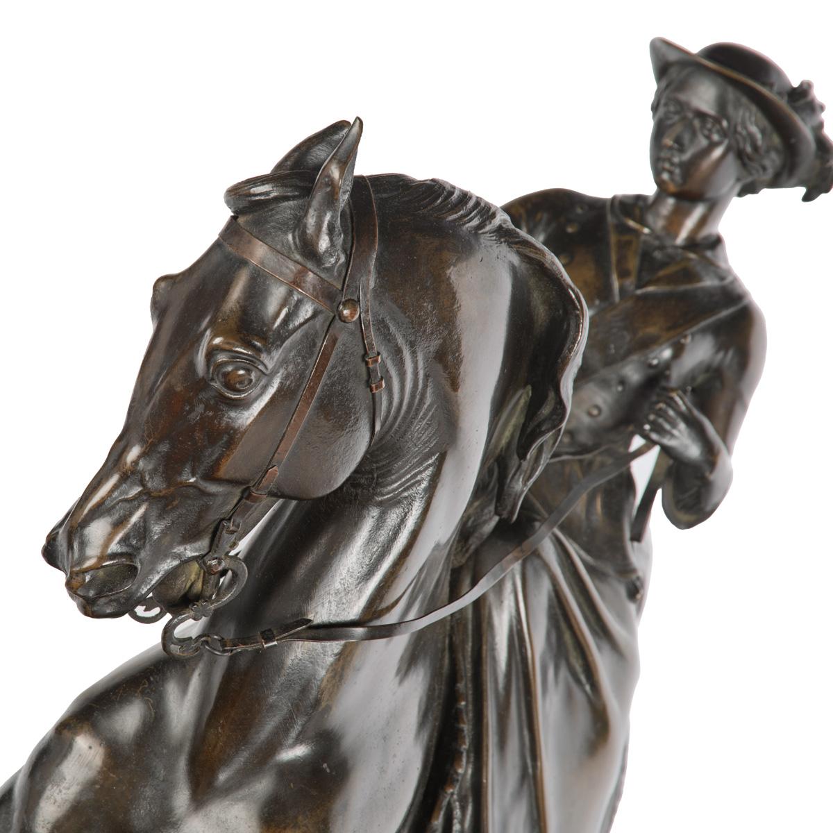 Bronzo Riduzione in bronzo di una giovane regina Vittoria a cavallo dopo Thomas Thomas Thornycrof in vendita