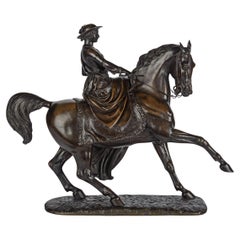 Riduzione in bronzo di una giovane regina Vittoria a cavallo dopo Thomas Thomas Thornycrof