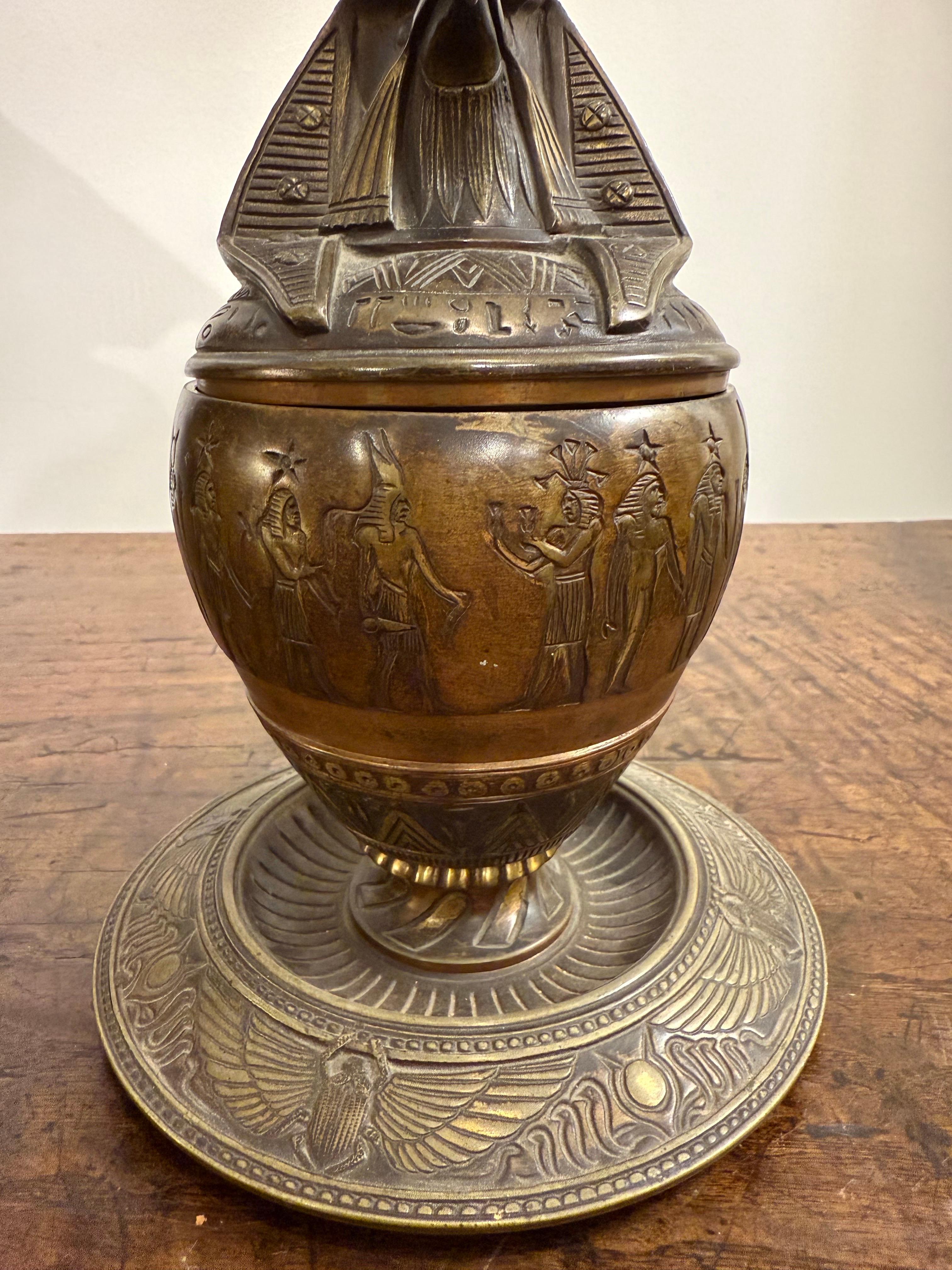 A Bronze Falcon Headed Canopic Jar, Early 20th Century For Sale 5
