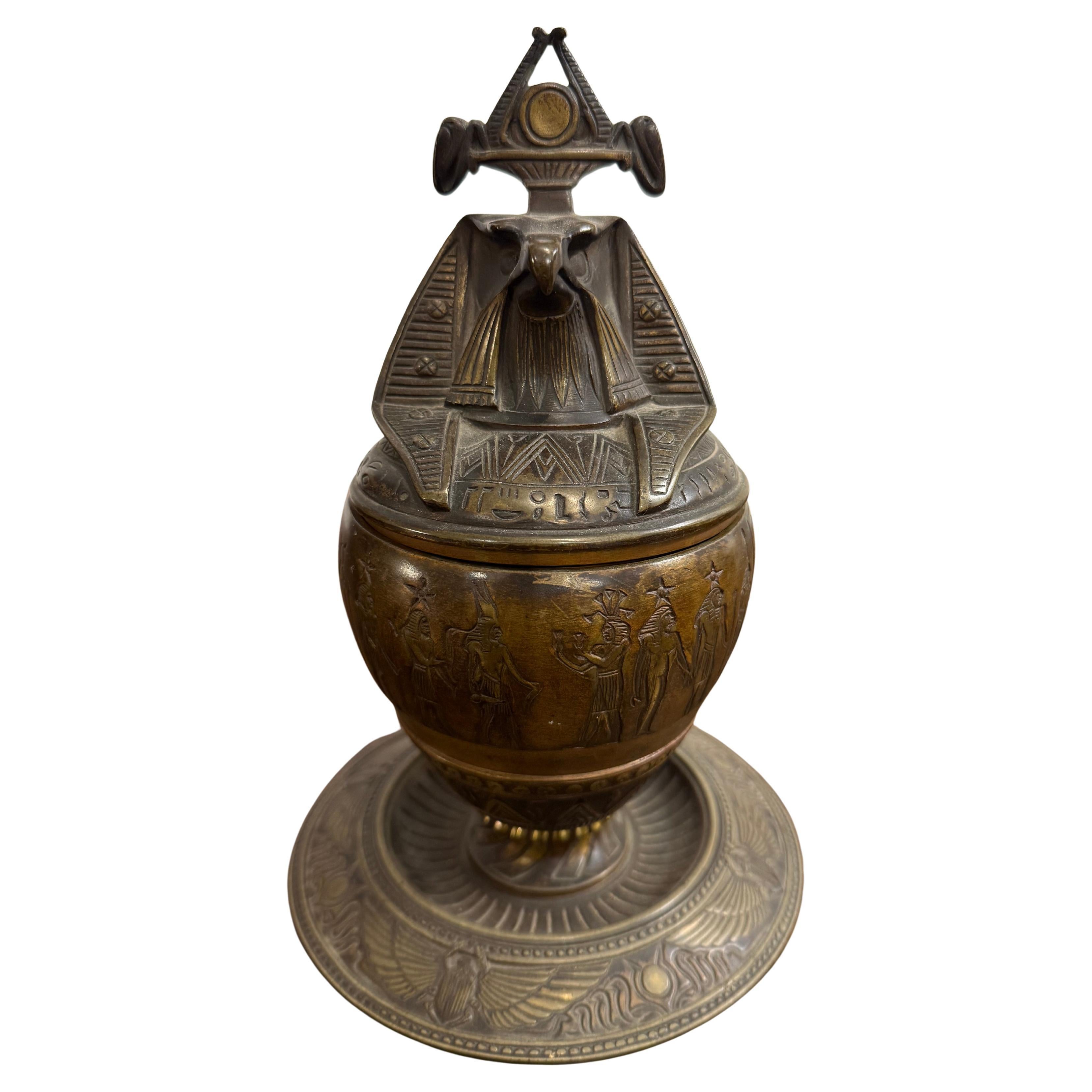 A Bronze Falcon Headed Canopic Jar, Early 20th Century