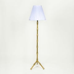 A Bronze Faux Bamboo Floor Lamp