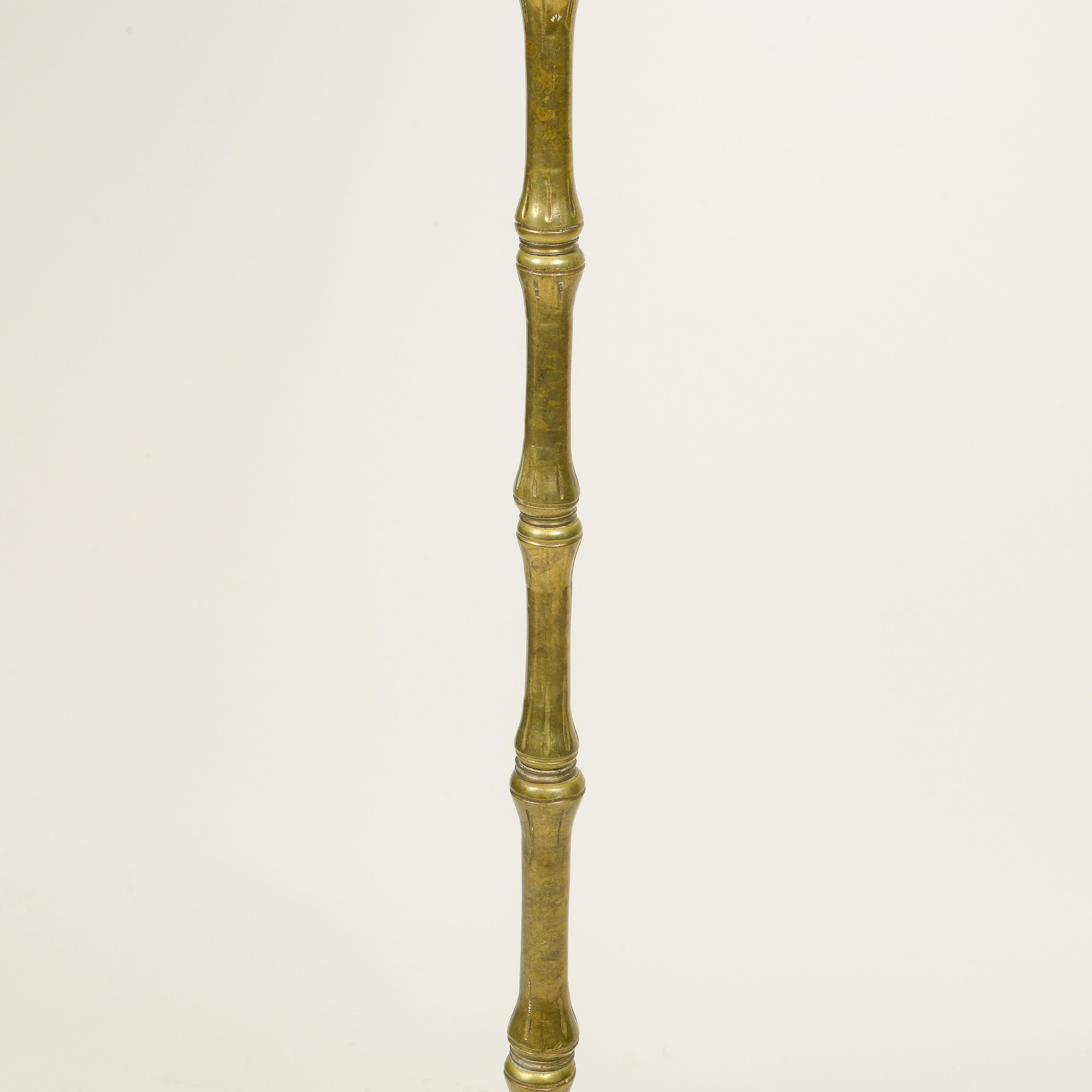 French A Bronze Faux Bamboo Floor Lamp For Sale