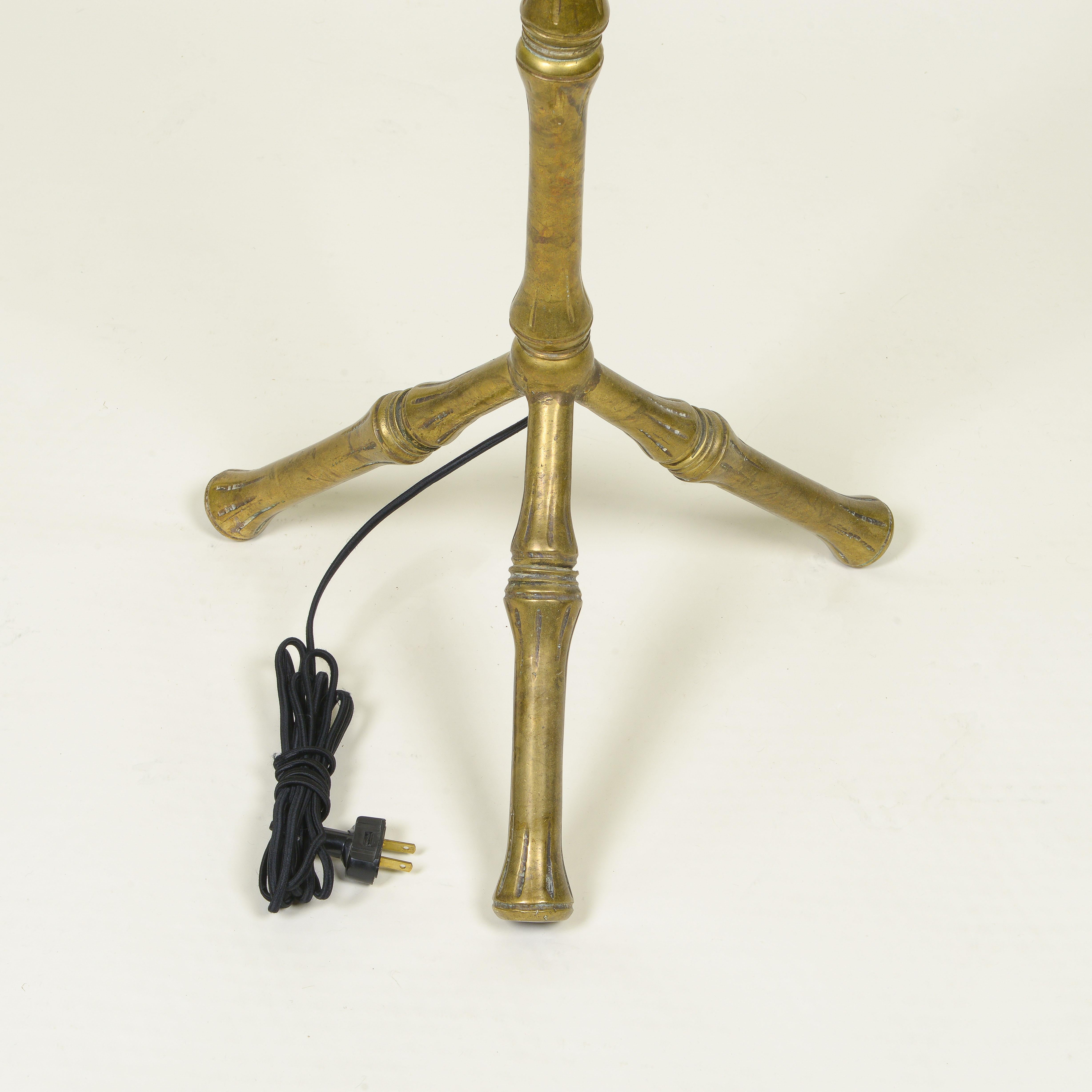 A Bronze Faux Bamboo Floor Lamp For Sale 2