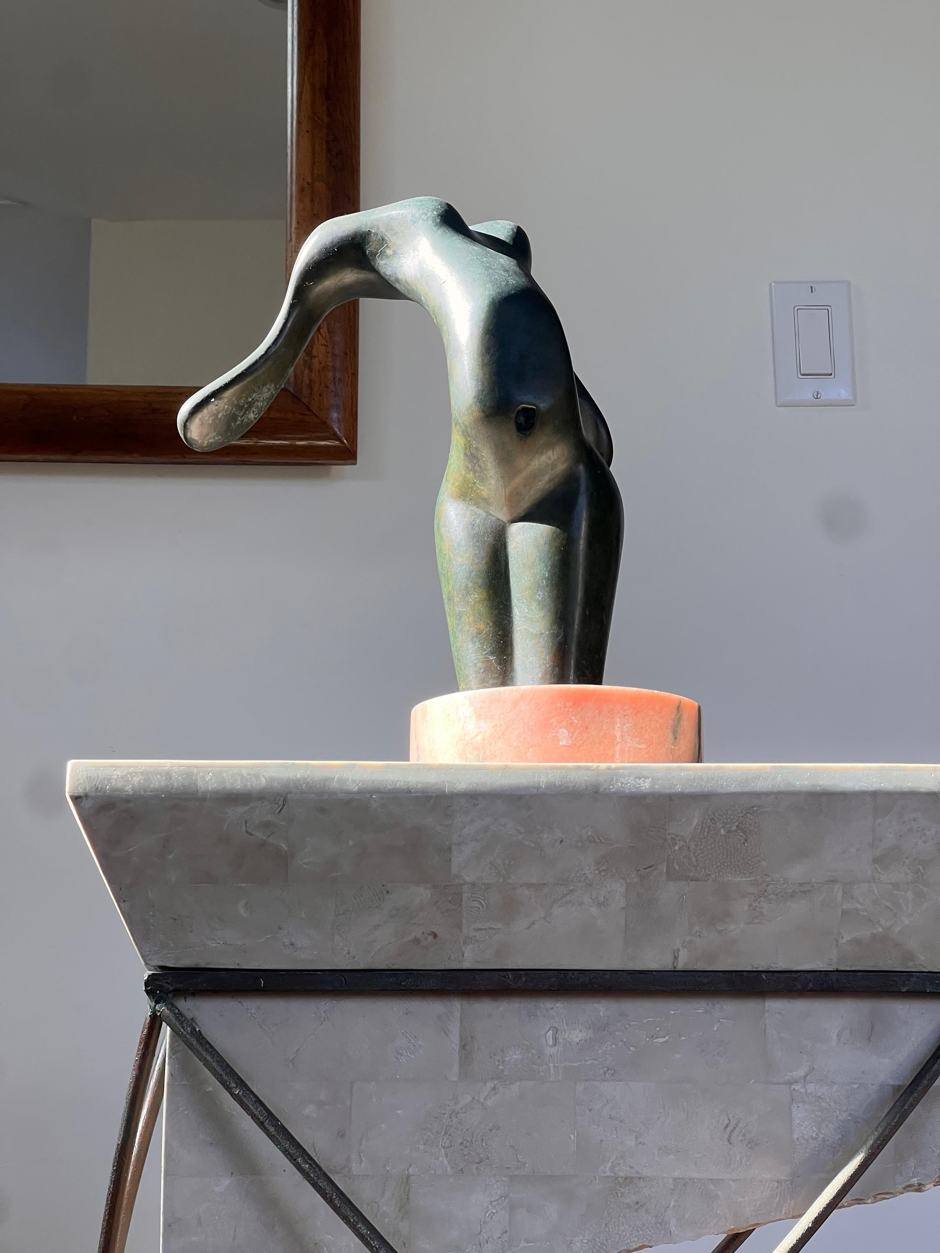 A bronze figurative sculpture after Henry Moore, signed, 20th century For Sale 7