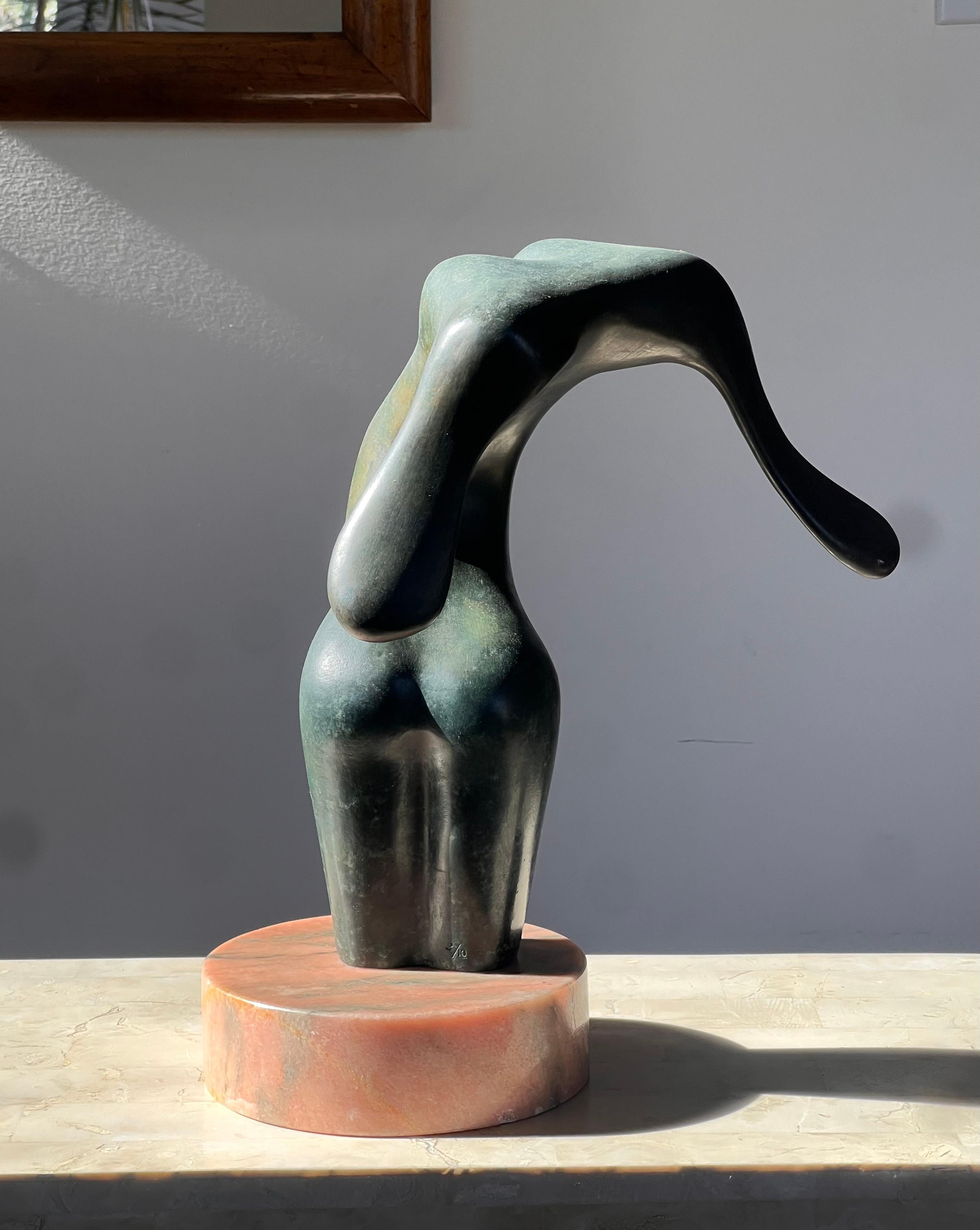 Unknown A bronze figurative sculpture after Henry Moore, signed, 20th century For Sale