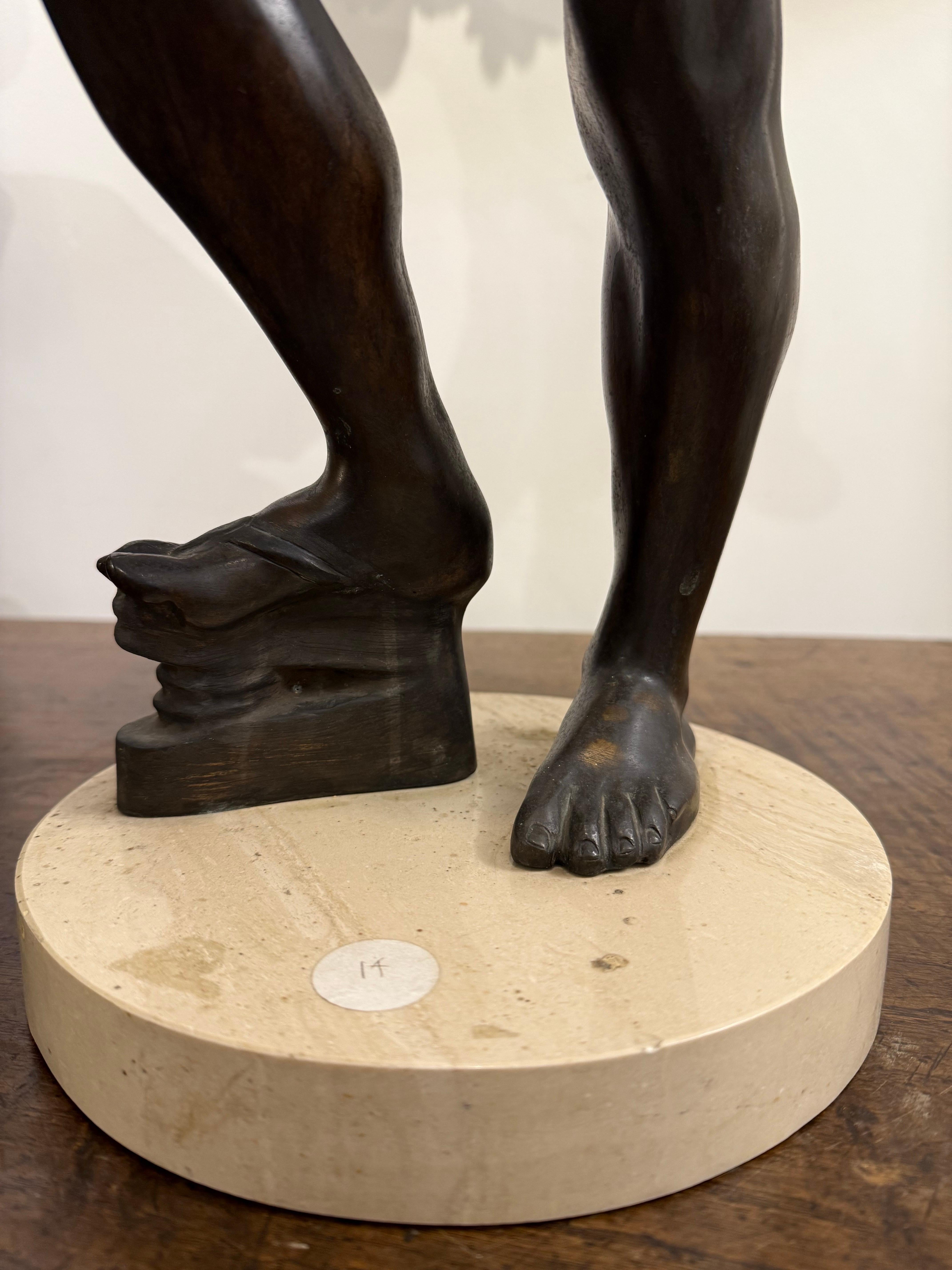 A Bronze Figure of a Faun Dancing with Clappers, 19th Century For Sale 7